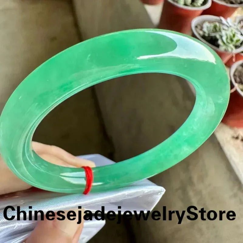 Natural Emerald Green Jade Bracelet - Handcarved Jadeite Bangle for Women - Rare Boutique Fine Jewelry - Perfect for Gifts, Weddings & Special Occasions
