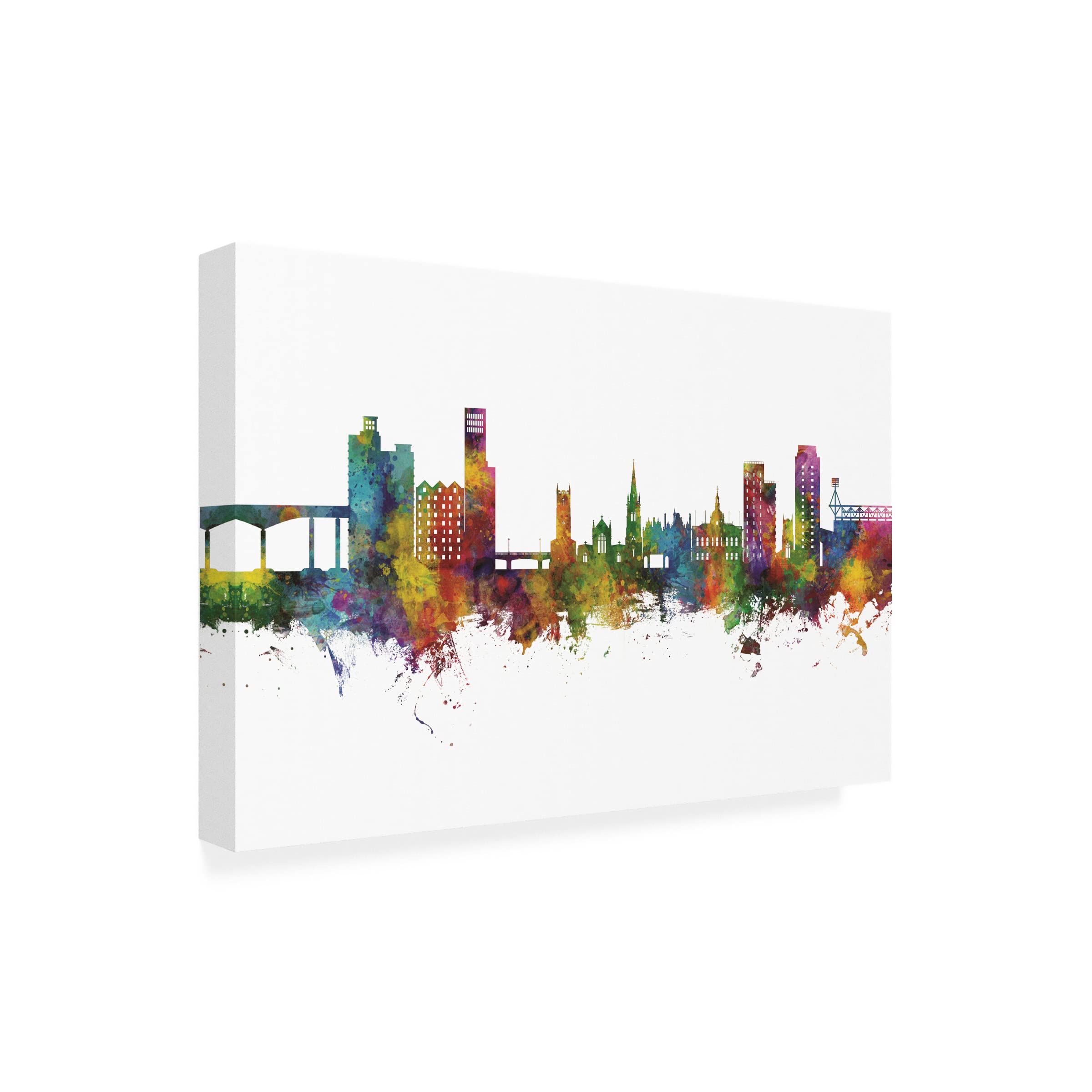 Michael Tompsett Ipswich England Skyline Canvas Art Print - Premium Wall Decor for Living Room, Bedroom & Office | Trademark Fine Art Collection