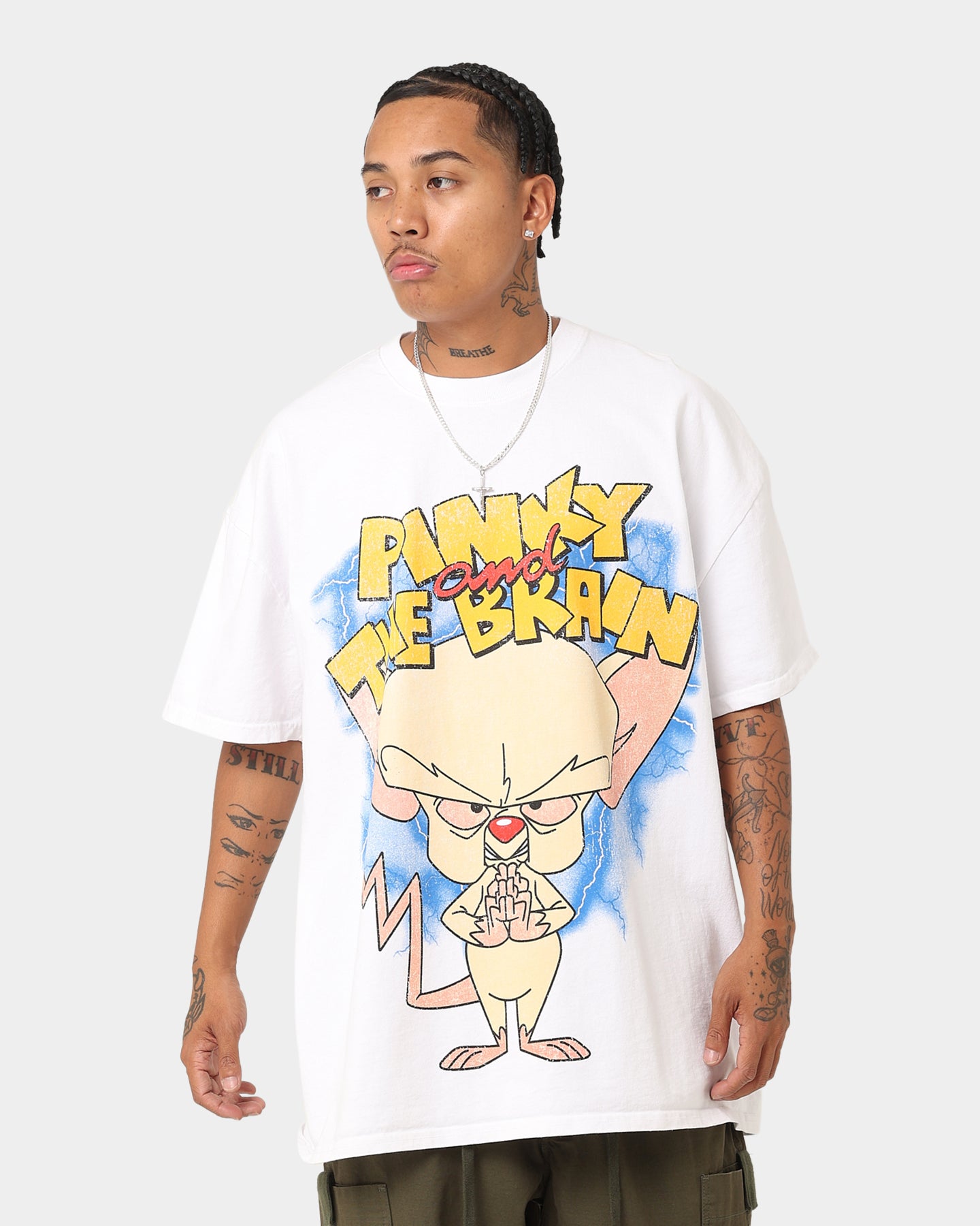 Pinky & The Brain Vintage T-Shirt - Cartoon Network Heavyweight White Tee - American Thrift Style for Casual Wear & Fan Gifts