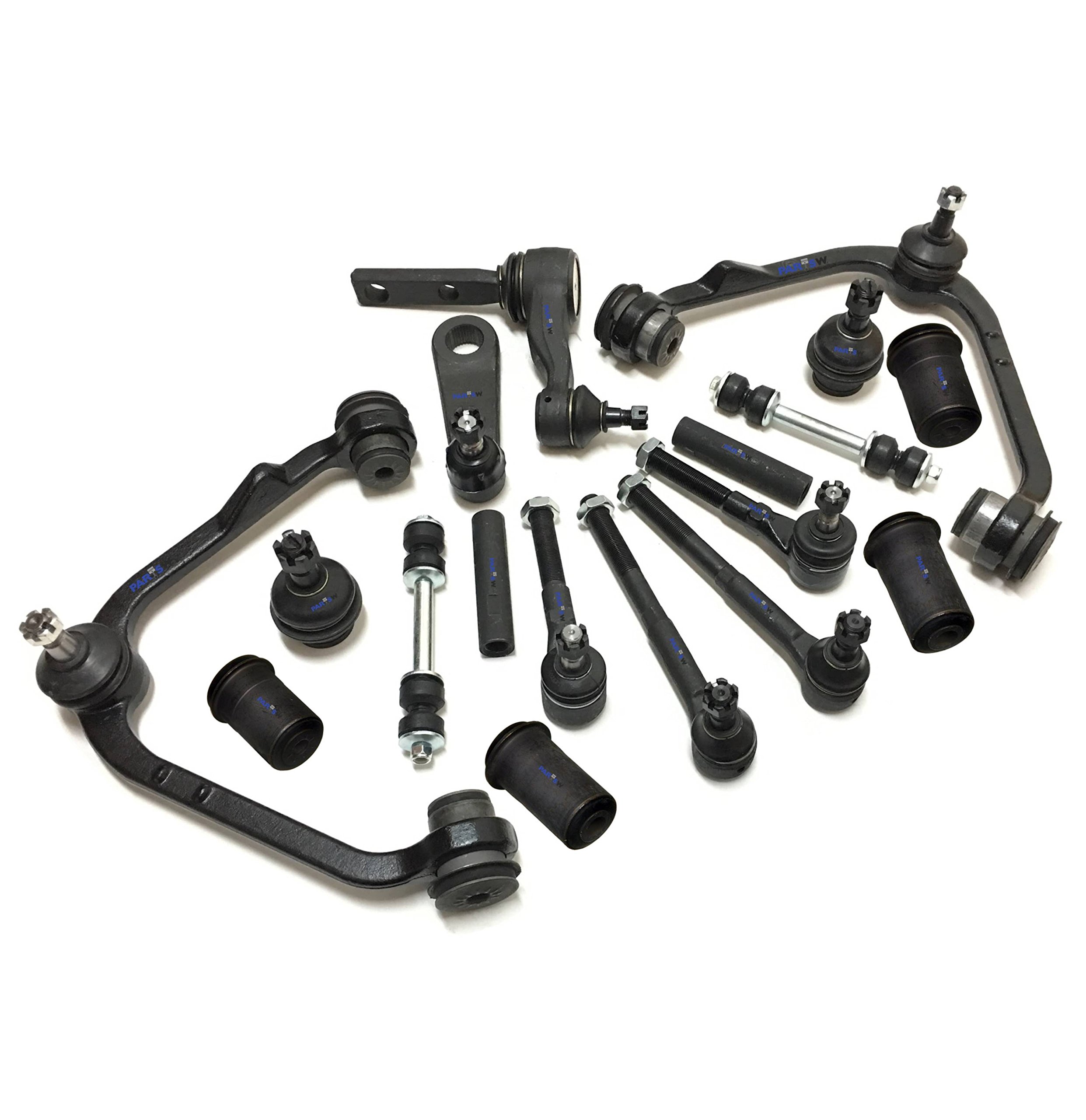 18-Piece Suspension Kit with Control Arms, Ball Joints, Tie Rod Ends, Adjusting Sleeves, Idler & Pitman Arms - Compatible with Ford Expedition/F-150/F-150 Heritage 2004 - Perfect for Off-Roading, Towing & Smooth Ride Upgrades