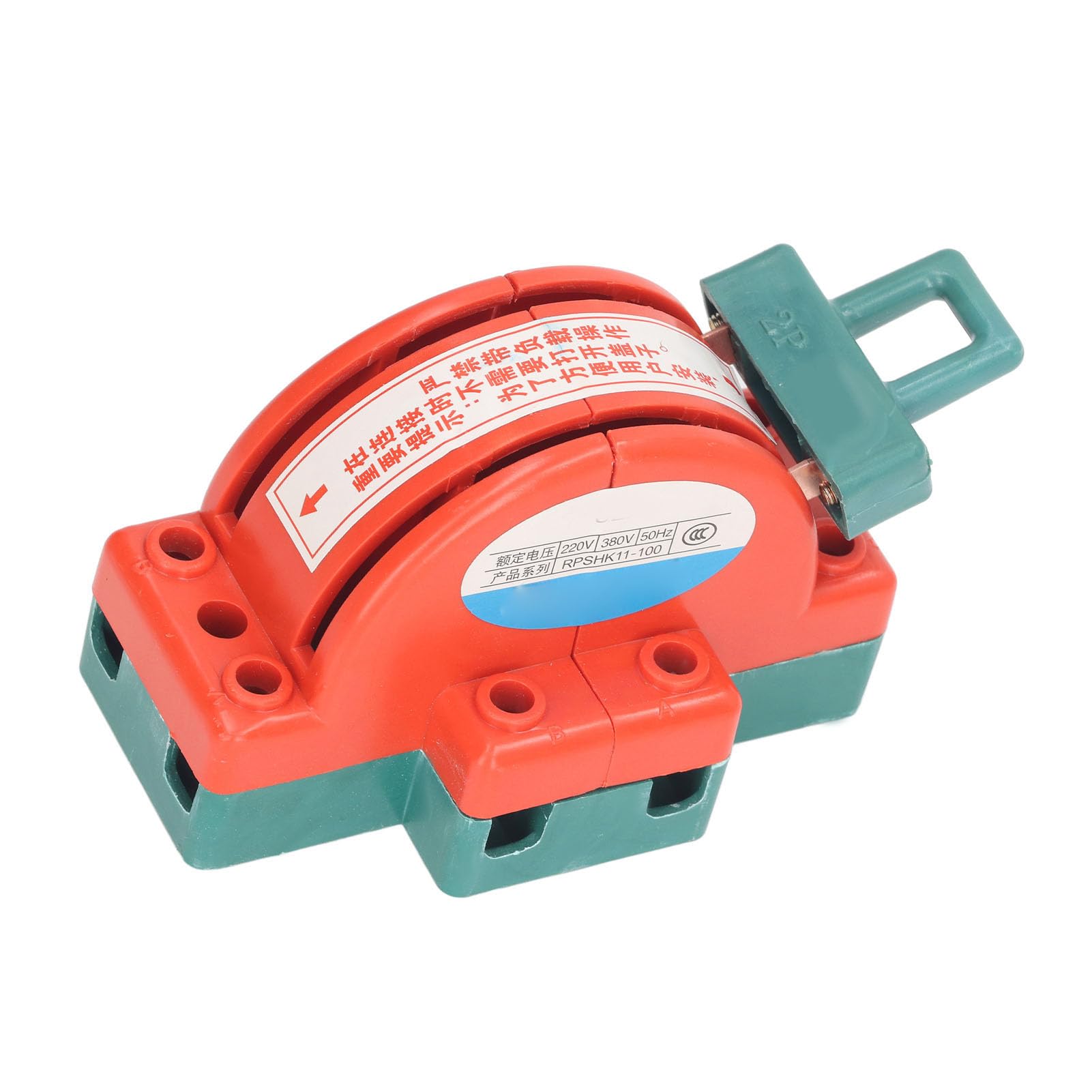 ViaGasaFamido 100A Double Throw Switch - 2 Pole Disconnect Knife Switch for 220V/380V Electrical Systems - Heavy Duty Load Switch with Fastening Mechanism - Ideal for Industrial Equipment, Power Distribution & Electrical Panel Safety Control