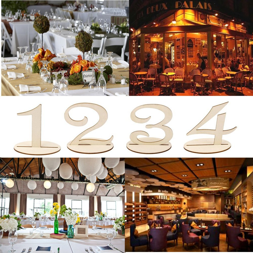 Alinay Wooden Wedding Table Numbers 1-20 - Elegant Rustic Table Decor for Weddings, Parties & Home Events - Perfect for Centerpieces, Reception Tables & Anniversary Celebrations