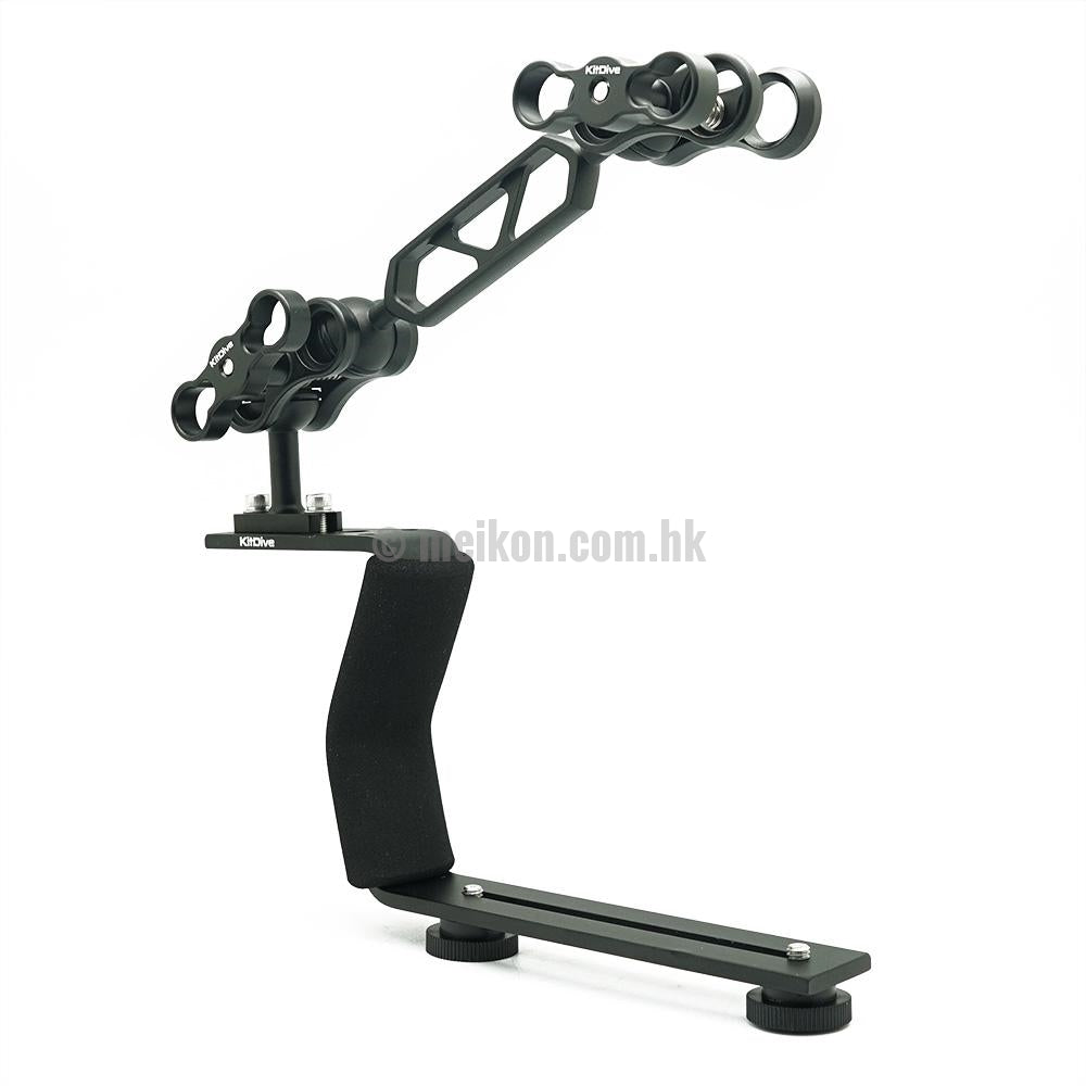 Premium Black Aluminum Diving Handle for Underwater Camera Housings - Professional Underwater Photography Gear for Scuba Diving & Marine Exploration
