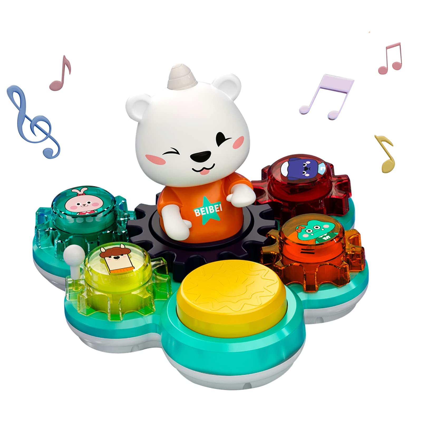 KMTJT Musical Baby Toys for Toddlers 18+ Months - Interactive Bear Sorting & Stacking Toys with Lights & Sounds - Educational Learning Toy Gift for 1 2 3 Year Old Boys Girls - Perfect for Early Childhood Development & Playtime Fun