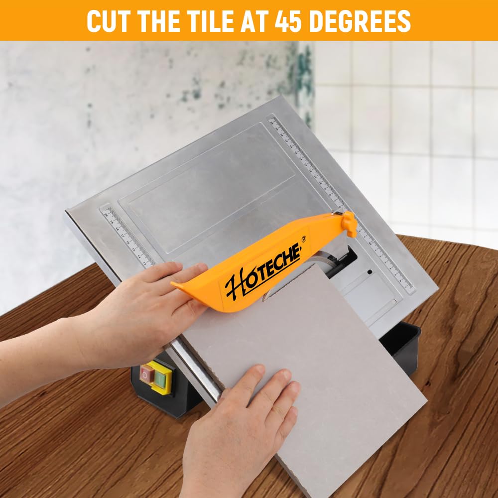 Hoteche 7-Inch Wet Tile Saw with 5A Motor - Adjustable Cutting Depth & Built-In Water Reservoir for Ceramic, Porcelain, and Stone Tiles - Perfect for DIY Home Renovation and Professional Tile Installation Projects