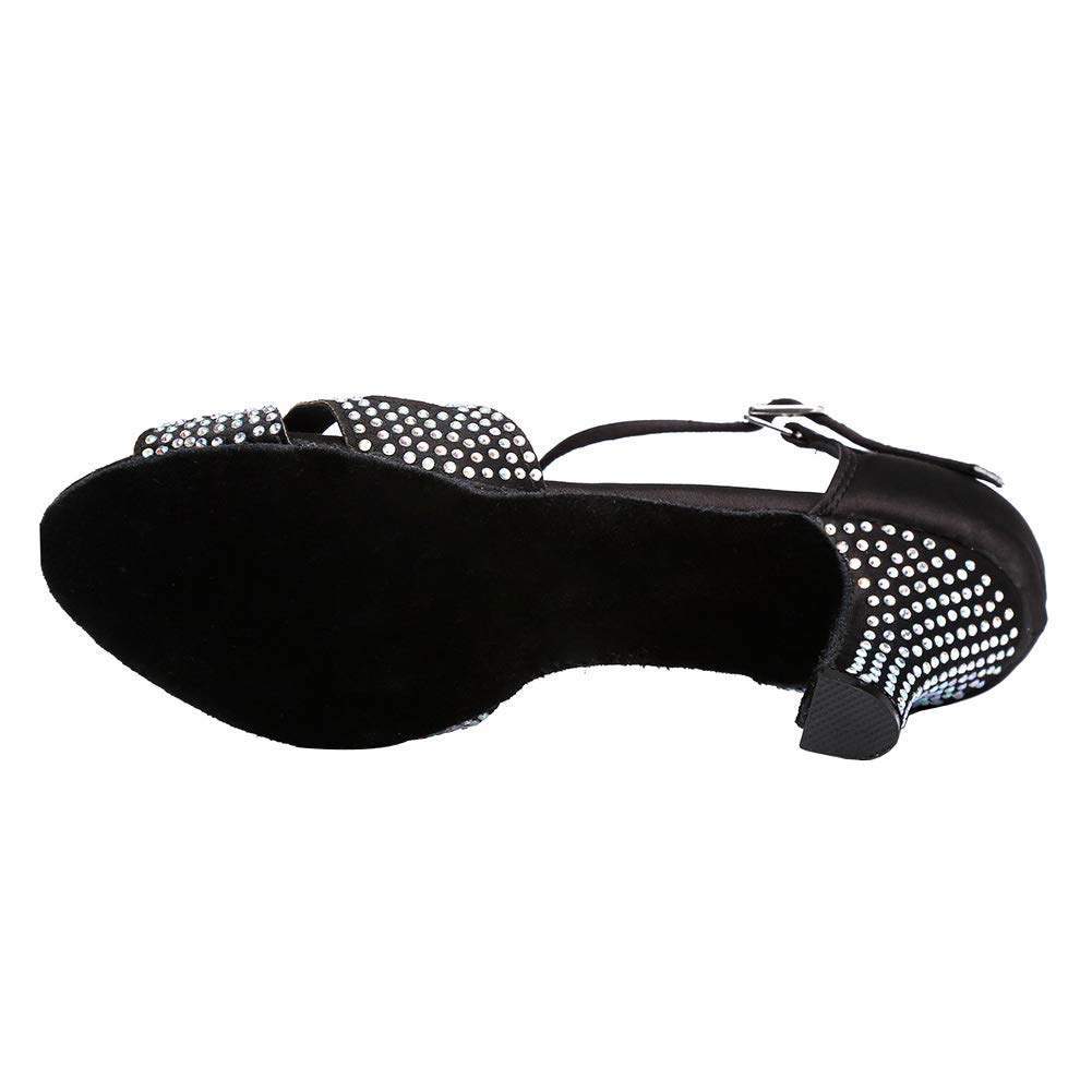 Hipposeus Women's Rhinestone Latin Dance Shoes - Ballroom, Salsa, Tango Performance & Practice Shoes - Model 419 for Parties, Weddings & Dance Competitions