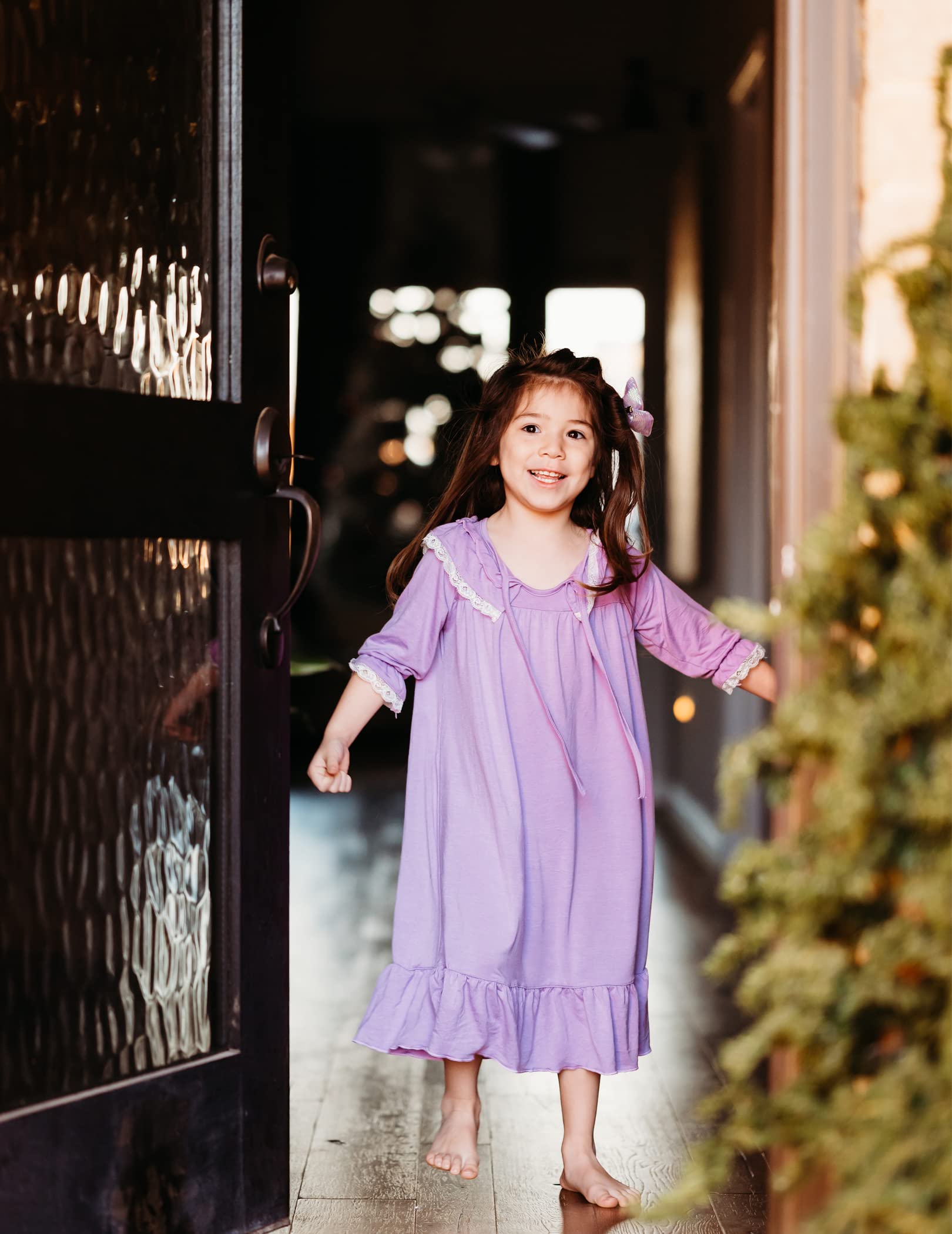 Ekouaer Girls Soft Princess Nightgown - Cute Sleep Shirt for Toddlers & Kids - Comfortable Cotton Pajama Dress for Bedtime, Sleepovers & Playtime