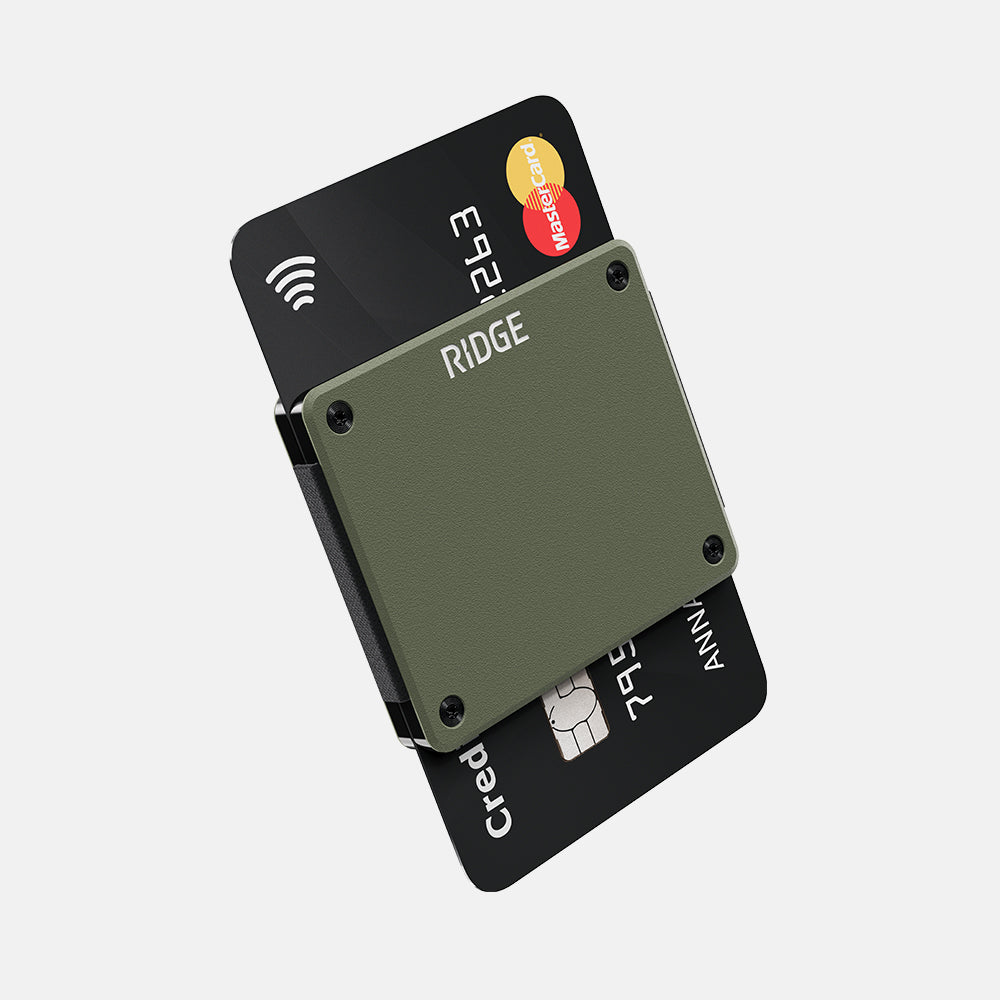 The Ridge Lite Slim Minimalist Wallet - Matte Olive Drab RFID Blocking for Men | Perfect for Travel, Everyday Carry & Outdoor Adventures