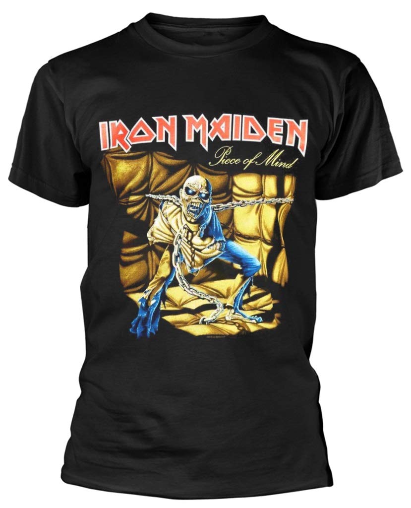 Iron Maiden 'Piece of Mind' Black Band T-Shirt | Vintage Rock Music Merch | Concert, Festival & Casual Wear