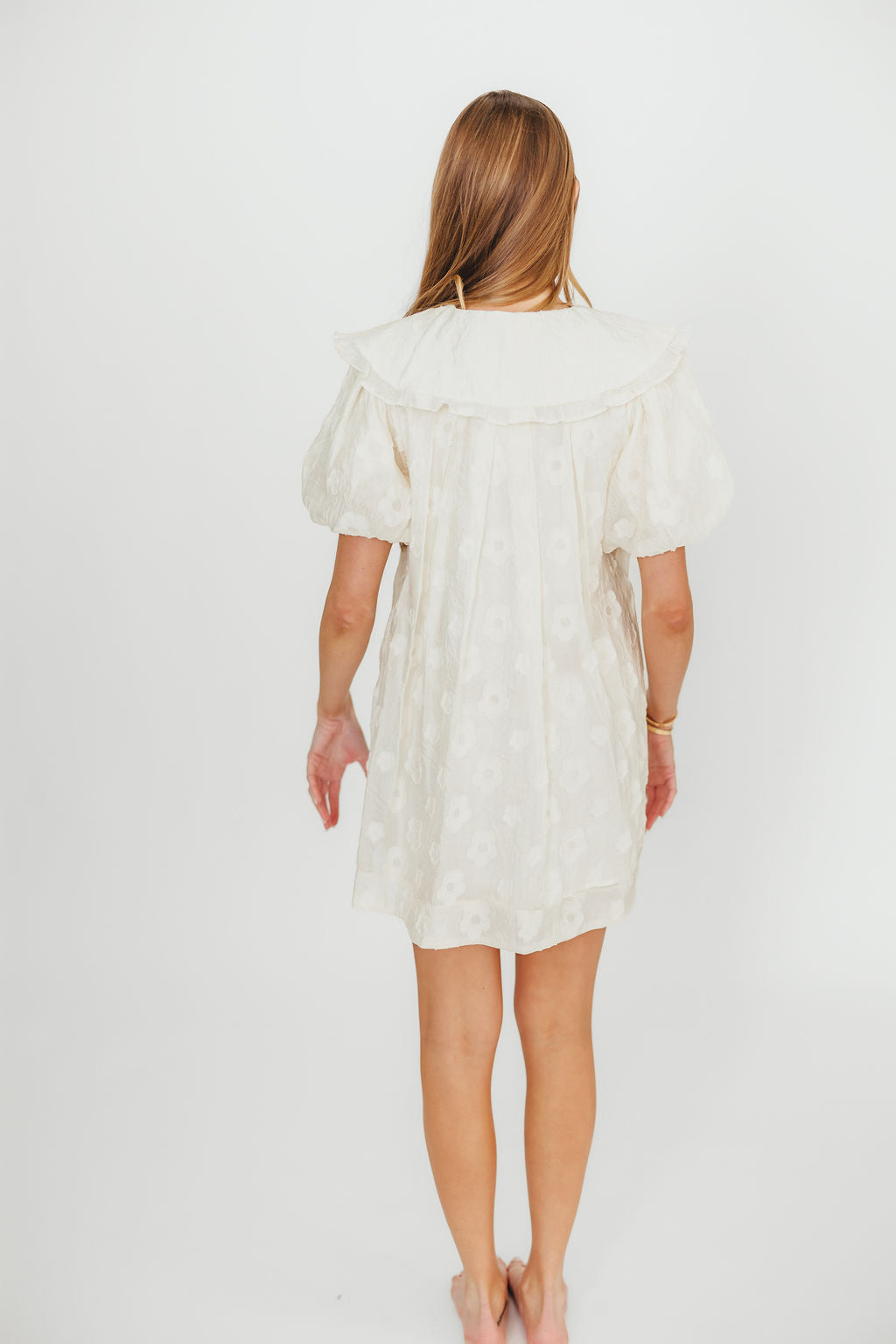 Danica Embellished Floral Baby Doll Mini Dress in Cream | Elegant Party & Wedding Guest Outfit | Perfect for Cocktail Dresses, Date Nights & Special Occasions