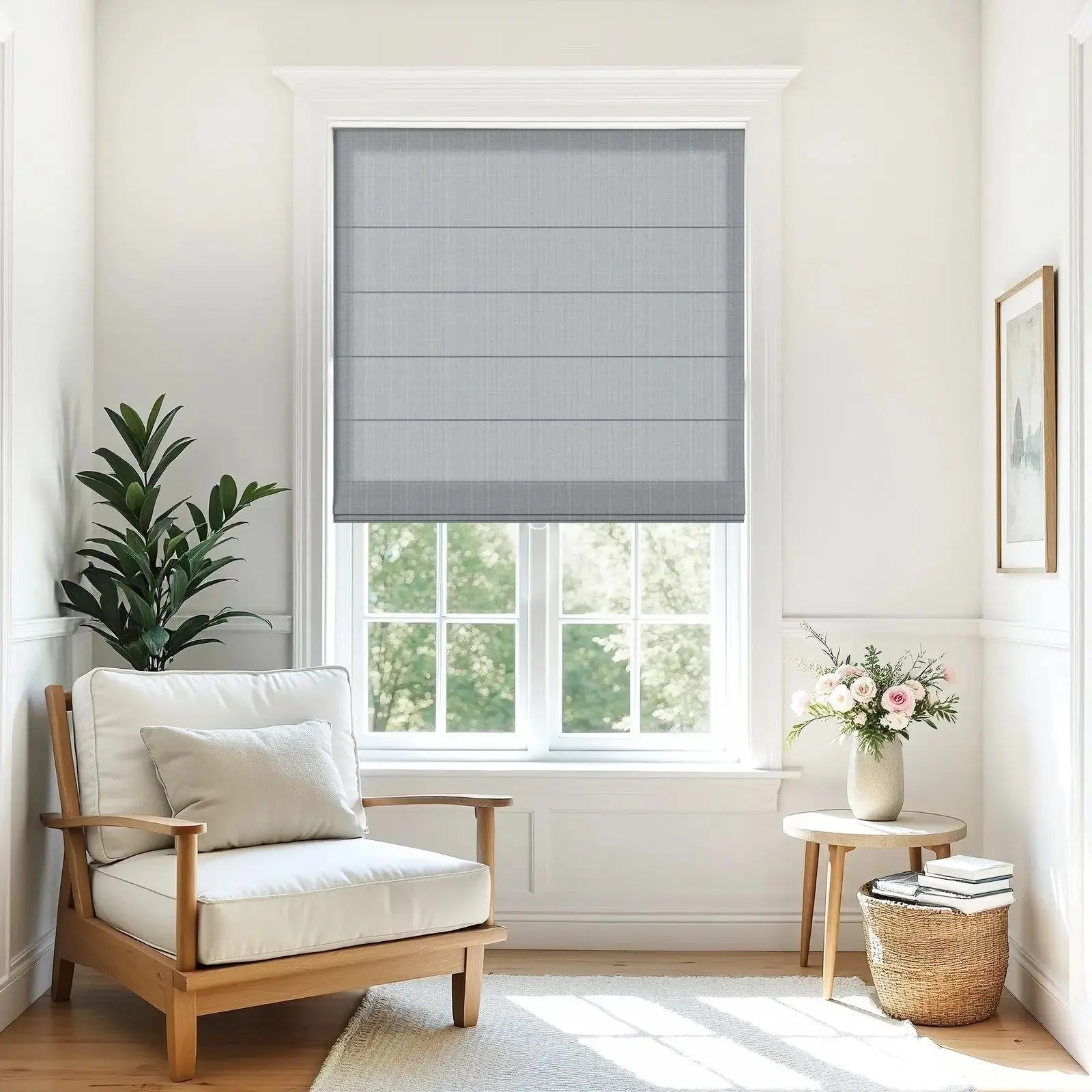 Alvin Motorized Blackout Roller Shade - Smart Home Window Treatment for Bedroom & Nursery (Remote Control, Noise Reduction, Light Blocking)