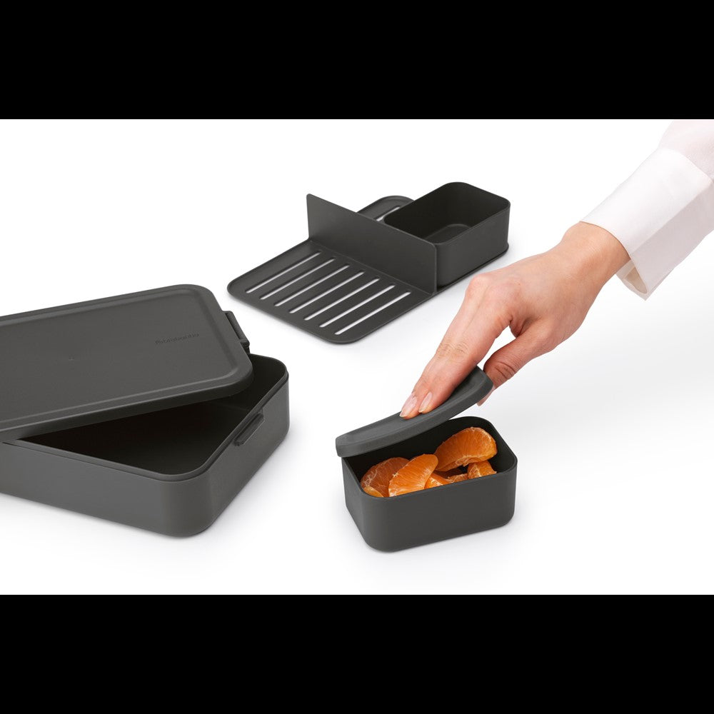 2L Dark Grey Make & Take Lunch Box Bento - Perfect for Office, School & Picnics | Insulated Food Container