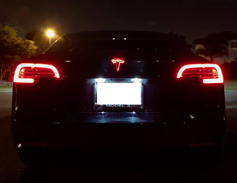 3W 18 SMD LED License Plate Light Kit for Tesla Model 3 & Model Y (2017-2023) - Bright White, Easy Installation, Waterproof - Perfect for Night Driving & Car Customization