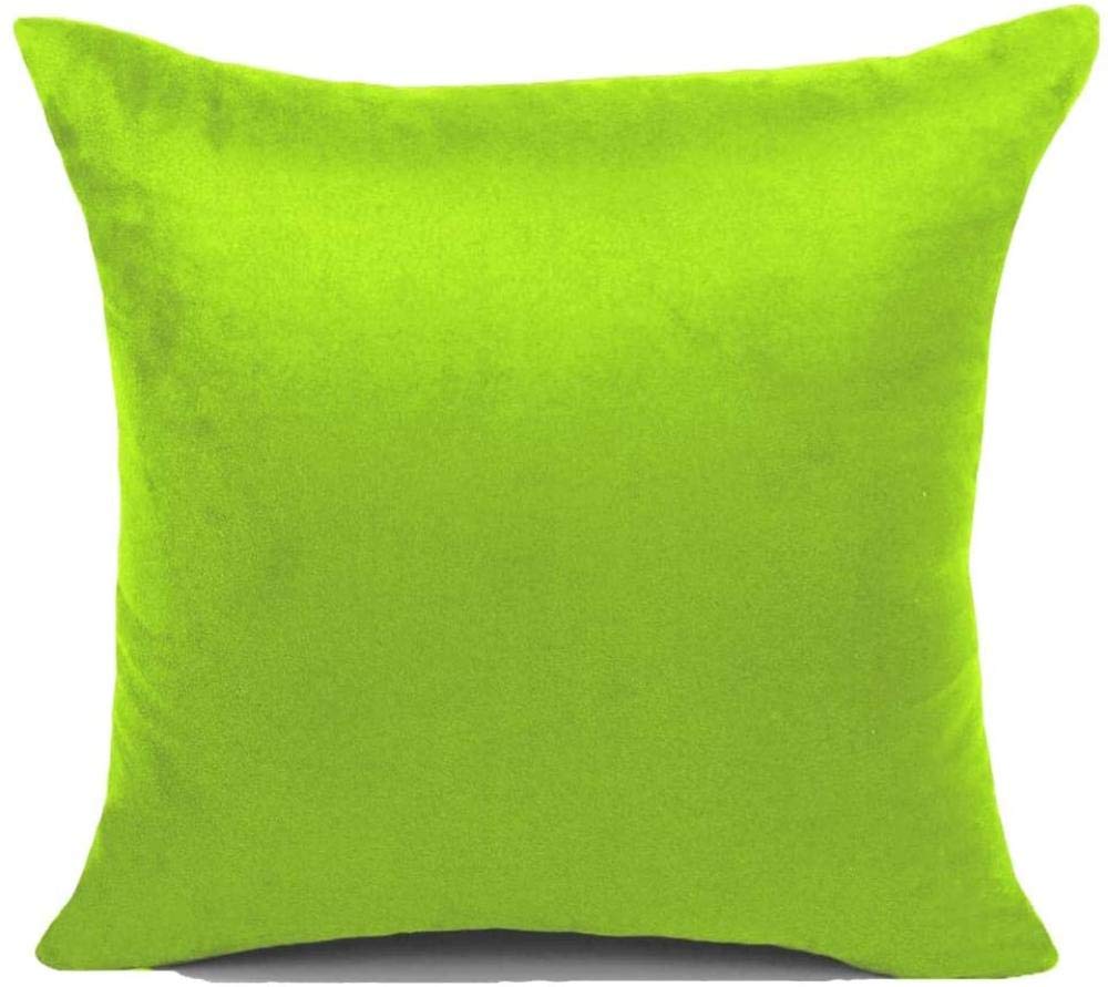 Premium Solid Color Suede Pillow Covers 60x60cm - Soft Vintage Square Pillowcases for Sofa, Chair, Bed & Home Decor (Green) | Perfect for Living Room, Bedroom & Office Decor