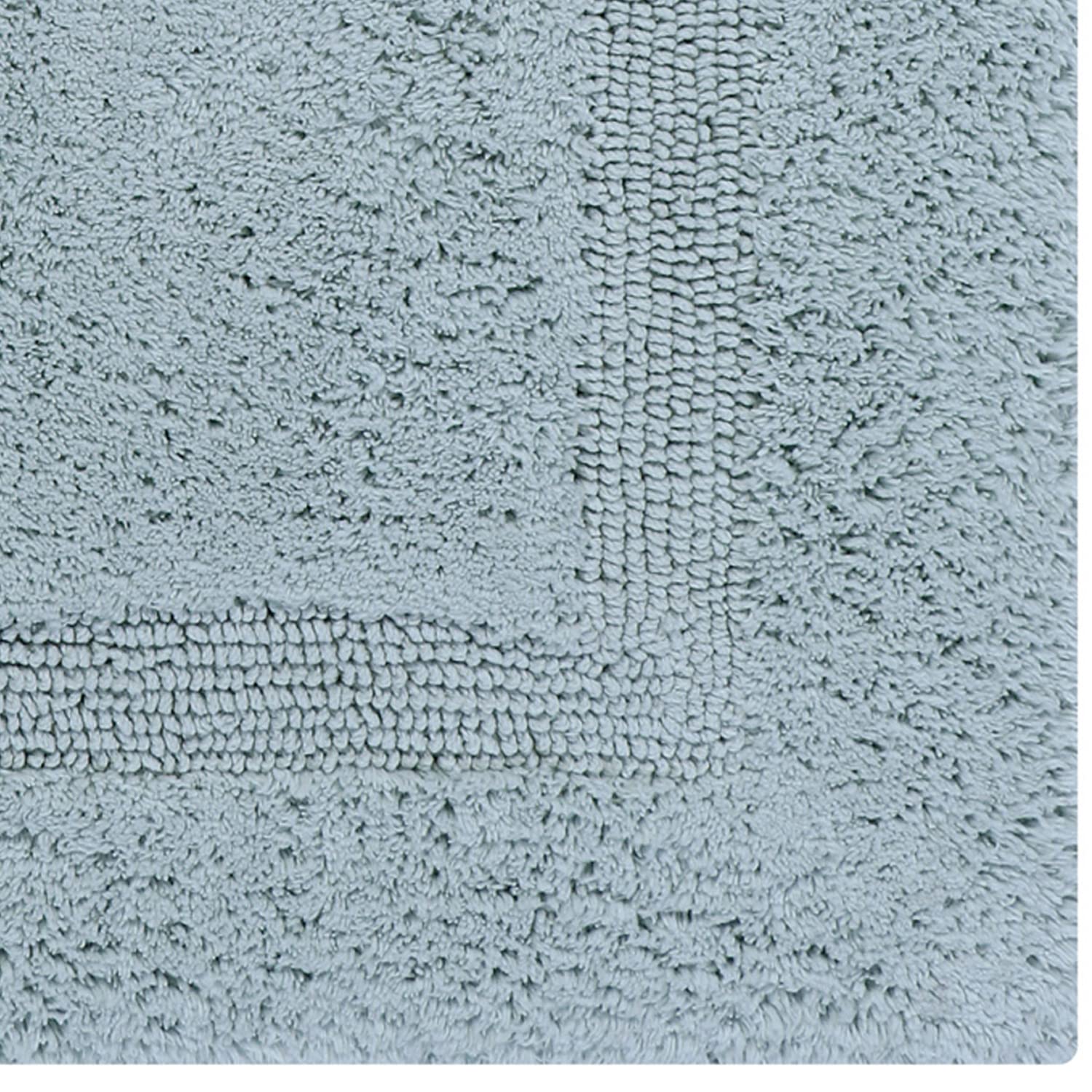 Better Trends 2-Piece Blue Bath Rugs Set - Soft Absorbent Cotton Bath Mats for Shower & Laundry Room