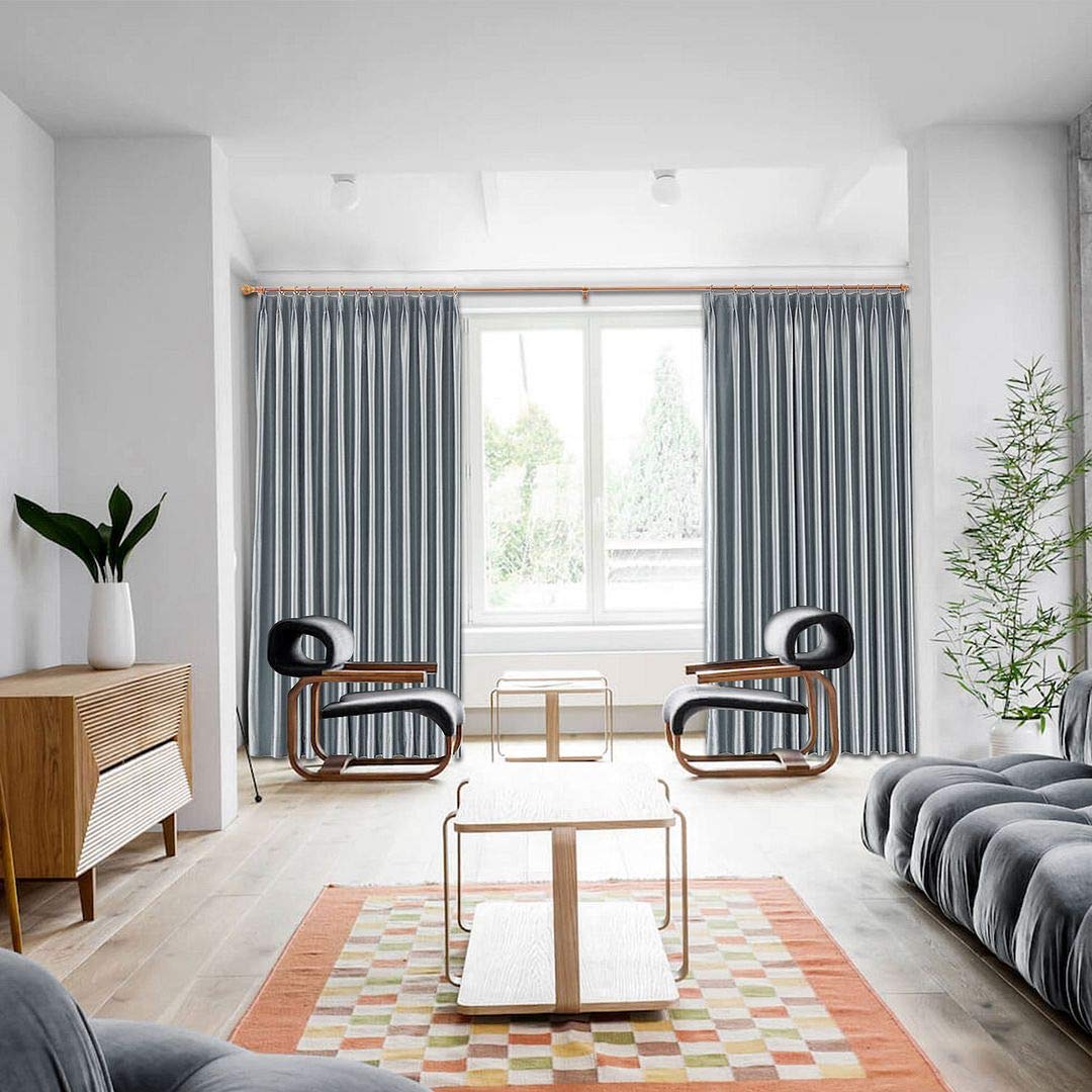 Bowcore Gunmetal Faux Silk Blackout Curtain Panels - 95% Light Blocking, 2 Layers, Pinch Pleat Design for Living Room & Bedroom (72x84 Inches, 1 Panel) - Perfect for Home Theater, Nursery & Light-Sensitive Sleepers