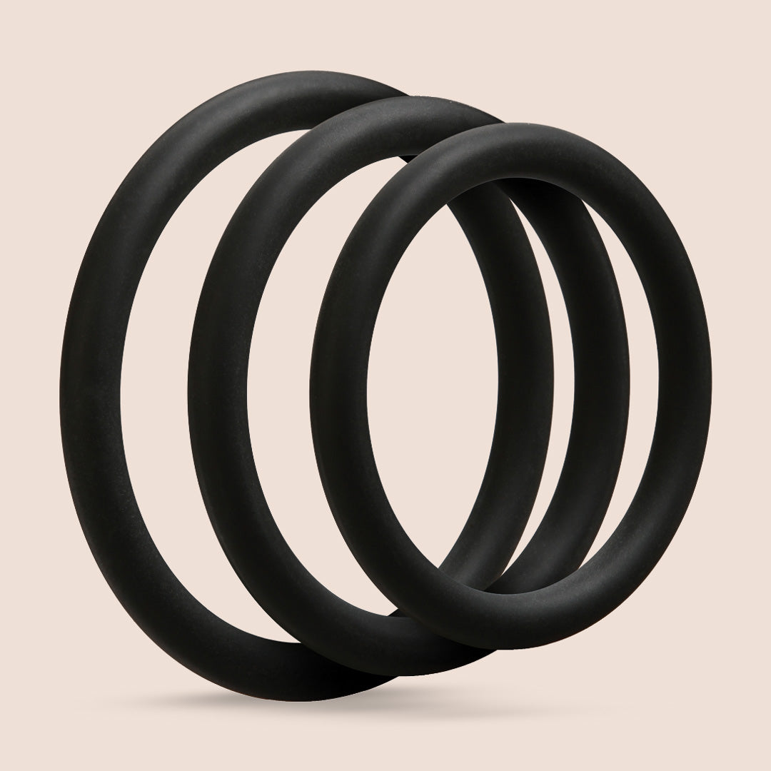 OptiMALE™ 3-Piece Thin Silicone Cock Ring Set for Men - Enhances Pleasure & Performance | Perfect for Couples Play, Solo Use & Intimate Moments