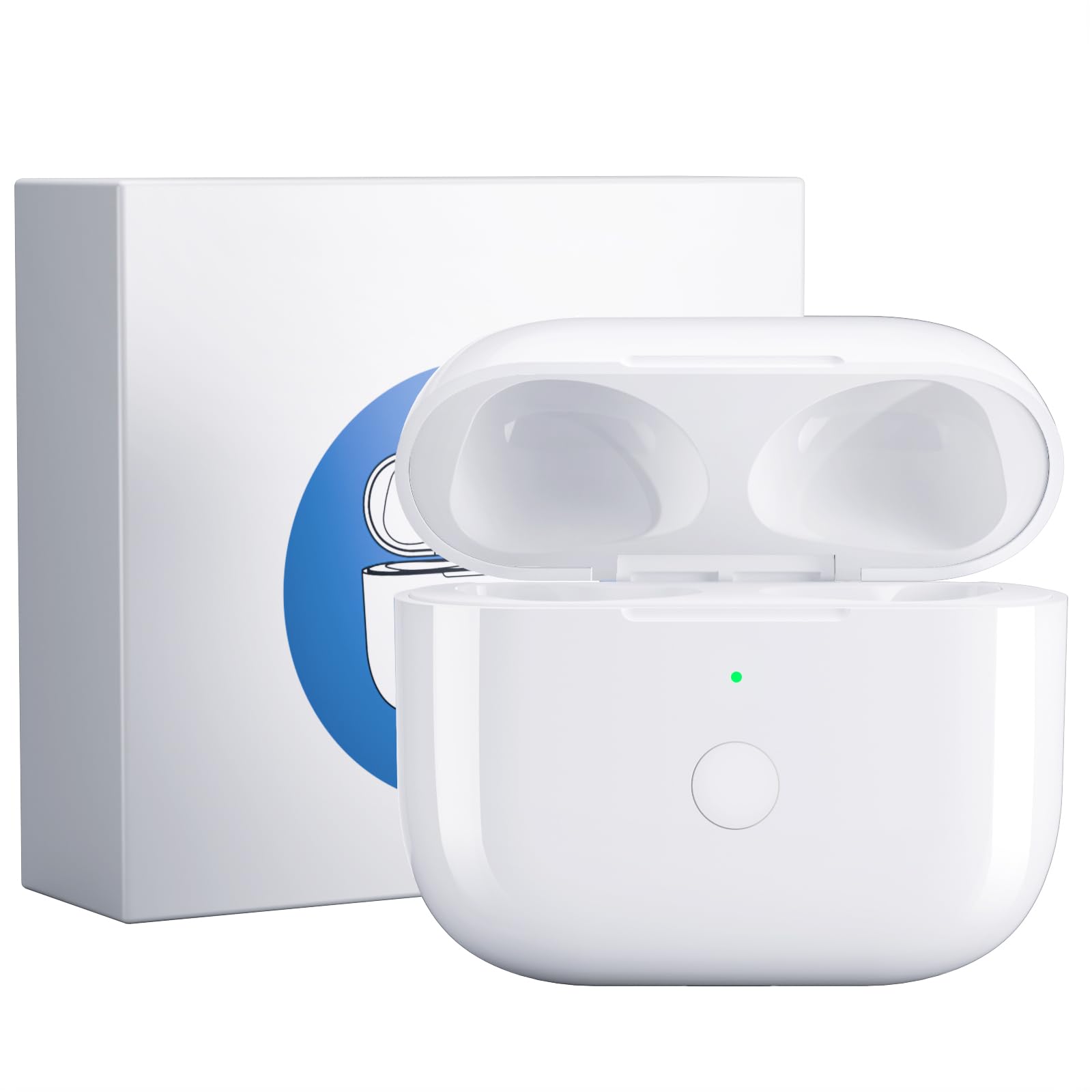 Wireless Charging Case Replacement for AirPods Pro 1 & 2 - 660mAh Bluetooth Pairing Case with LED Indicator | Perfect for Travel, Workouts & Daily Use