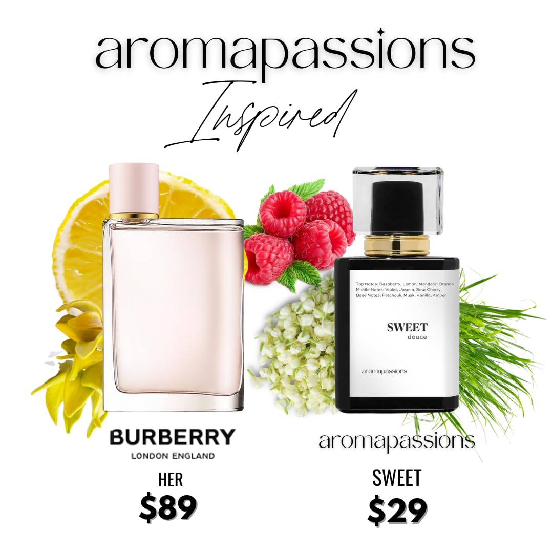 SWEET Inspired by BRBRY HER | Women's Pheromone Perfume | Long-Lasting Extrait De Parfum Dupe | Essential Oil Cologne Fragrance (30ml/1 Fl Oz) | Romantic Date & Evening Wear Scent