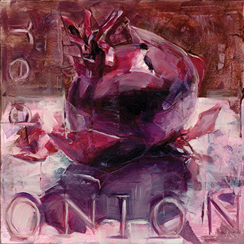 Modern Red Pepper, Red Onion & Garlic Rosemary Framed Art Prints Set of 3 - 12x12 Inches Brown Frames - Ready to Hang - Kitchen Wall Decor for Home, Restaurant & Cafe