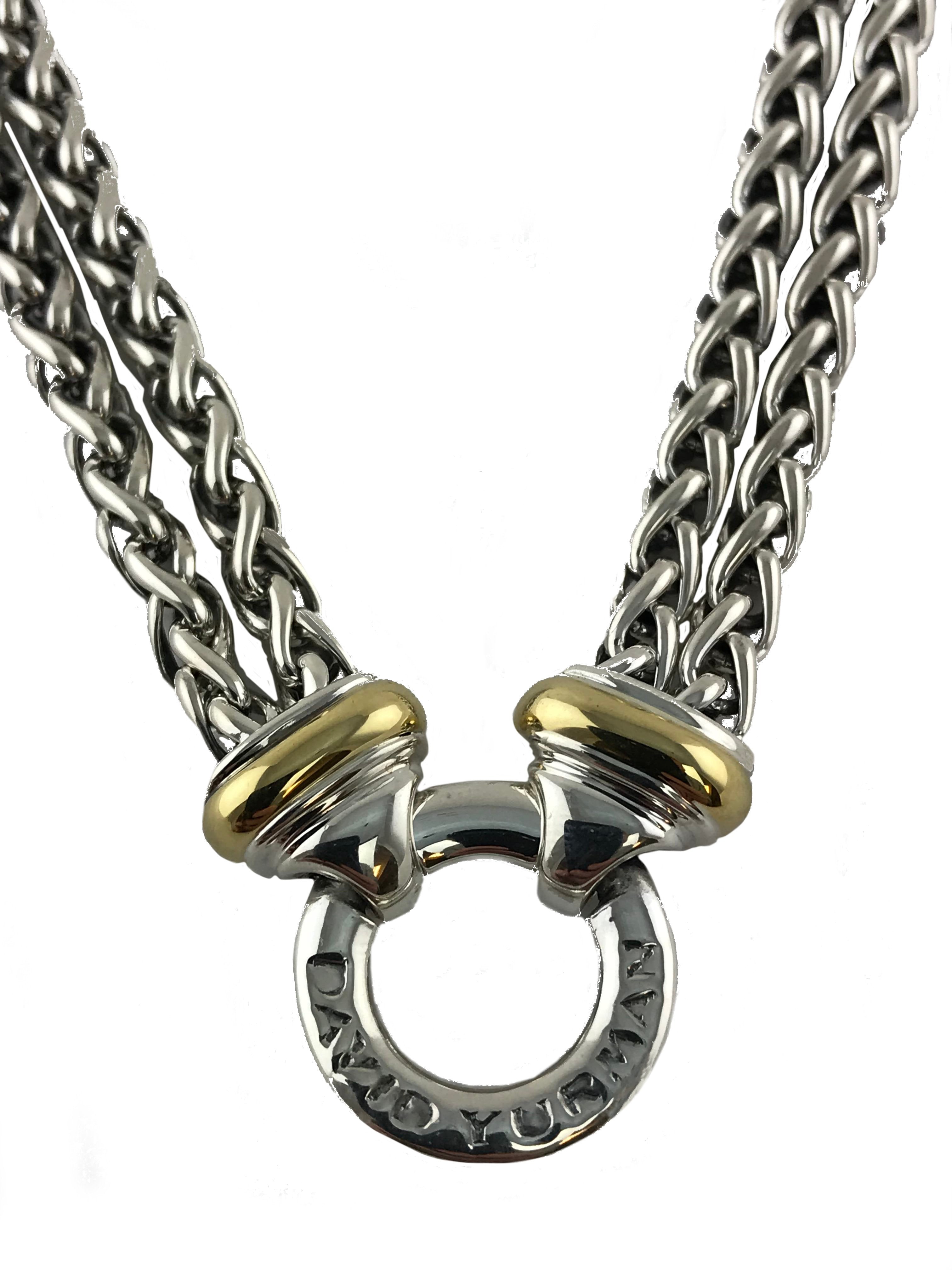 David Yurman 18k Gold Double Wheat Chain Necklace for Women - Elegant Layered Jewelry for Everyday Wear, Date Nights & Special Occasions