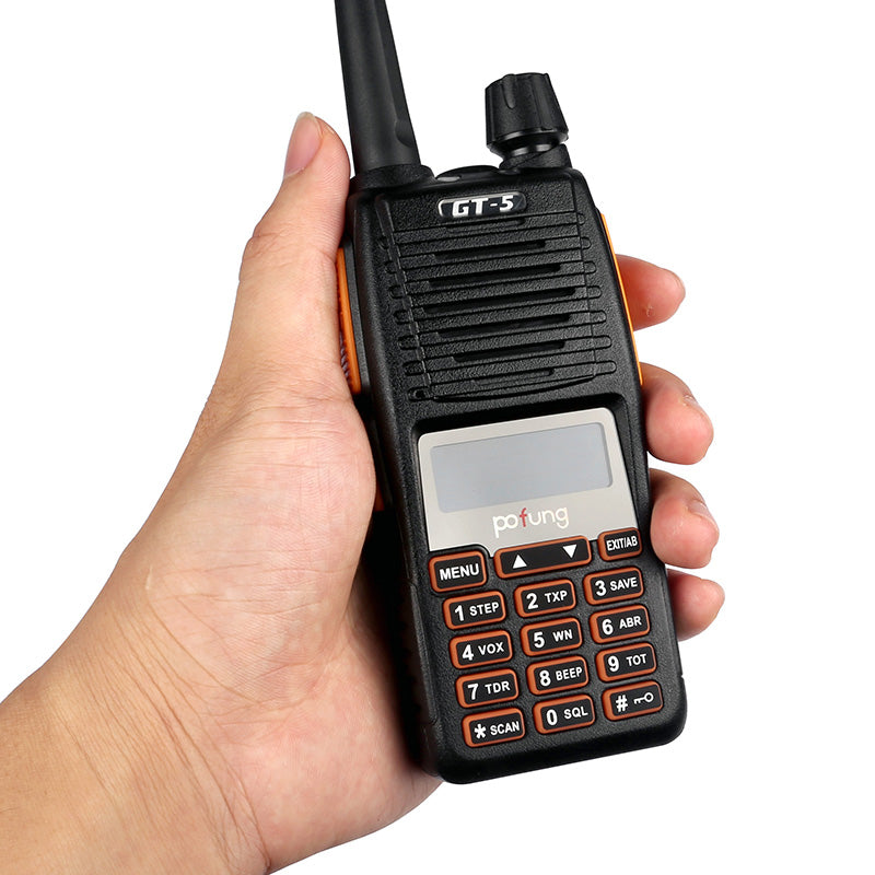 Baofeng GT-5 Two-Way Radio with Programming Cable - Long Range Walkie Talkie for Outdoor Adventures, Hiking, and Emergency Communication