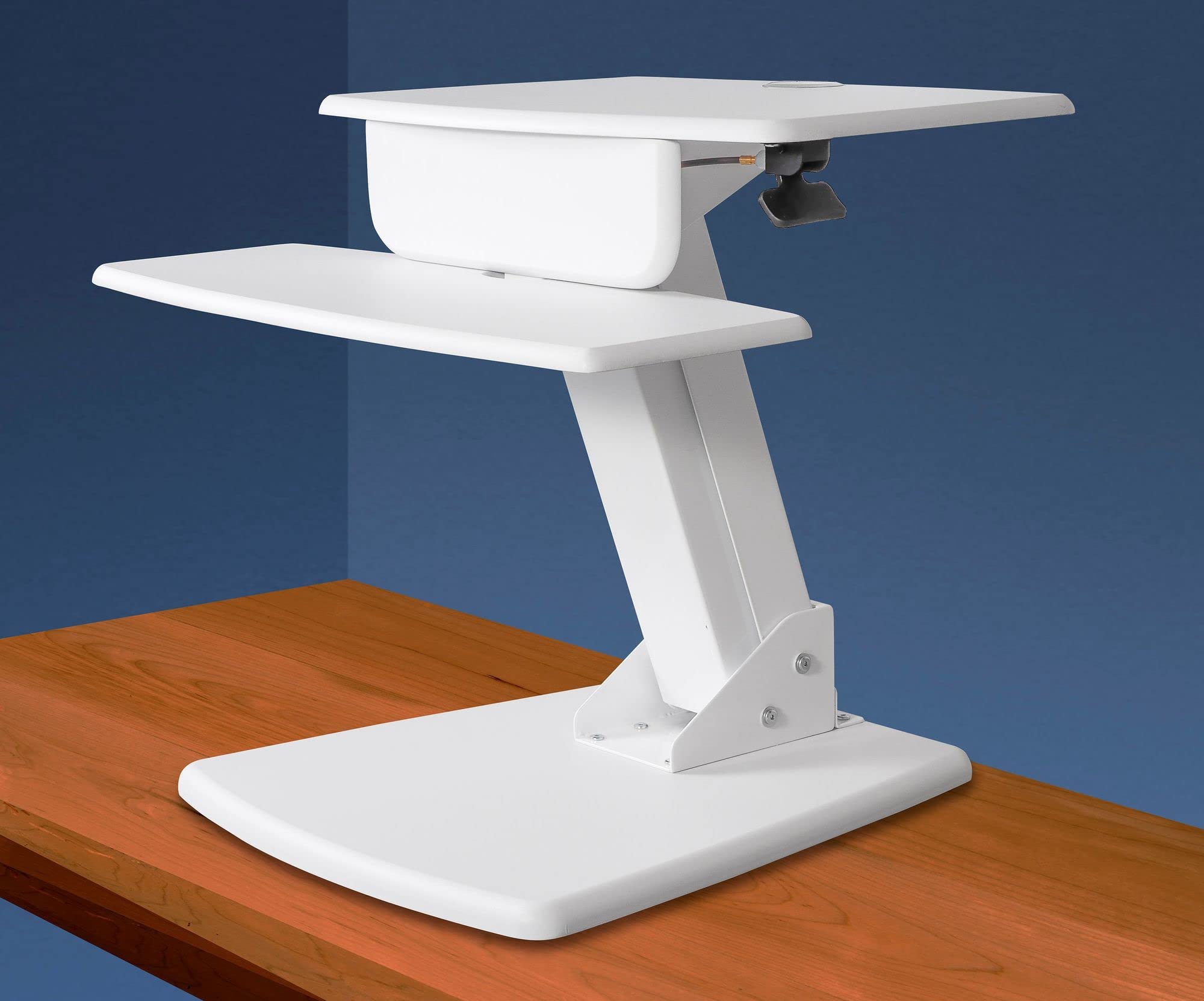 Kantek STS810W Adjustable Height Sit Stand Desk Converter - White | Ergonomic Home & Office Workstation for Laptop & Monitor | Perfect for Remote Work & Productivity