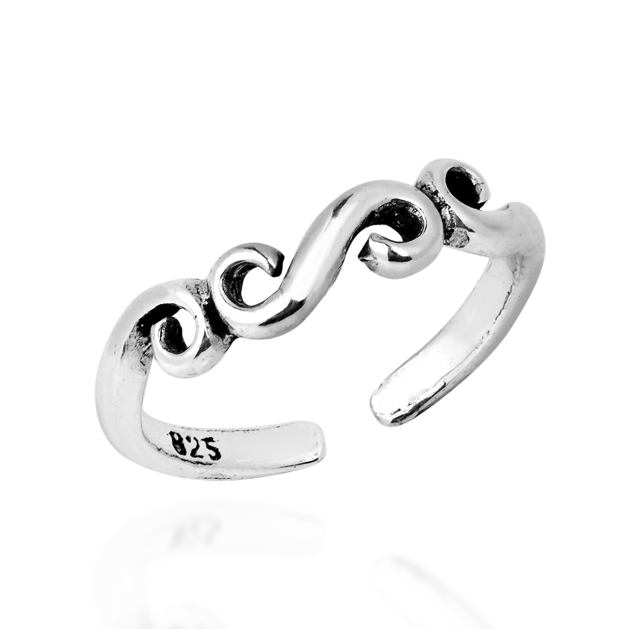 AeraVida Infinity Symbol .925 Sterling Silver Toe Ring or Pinky Ring - Trendy Summer Jewelry for Beach, Festival & Boho Fashion Accessories
