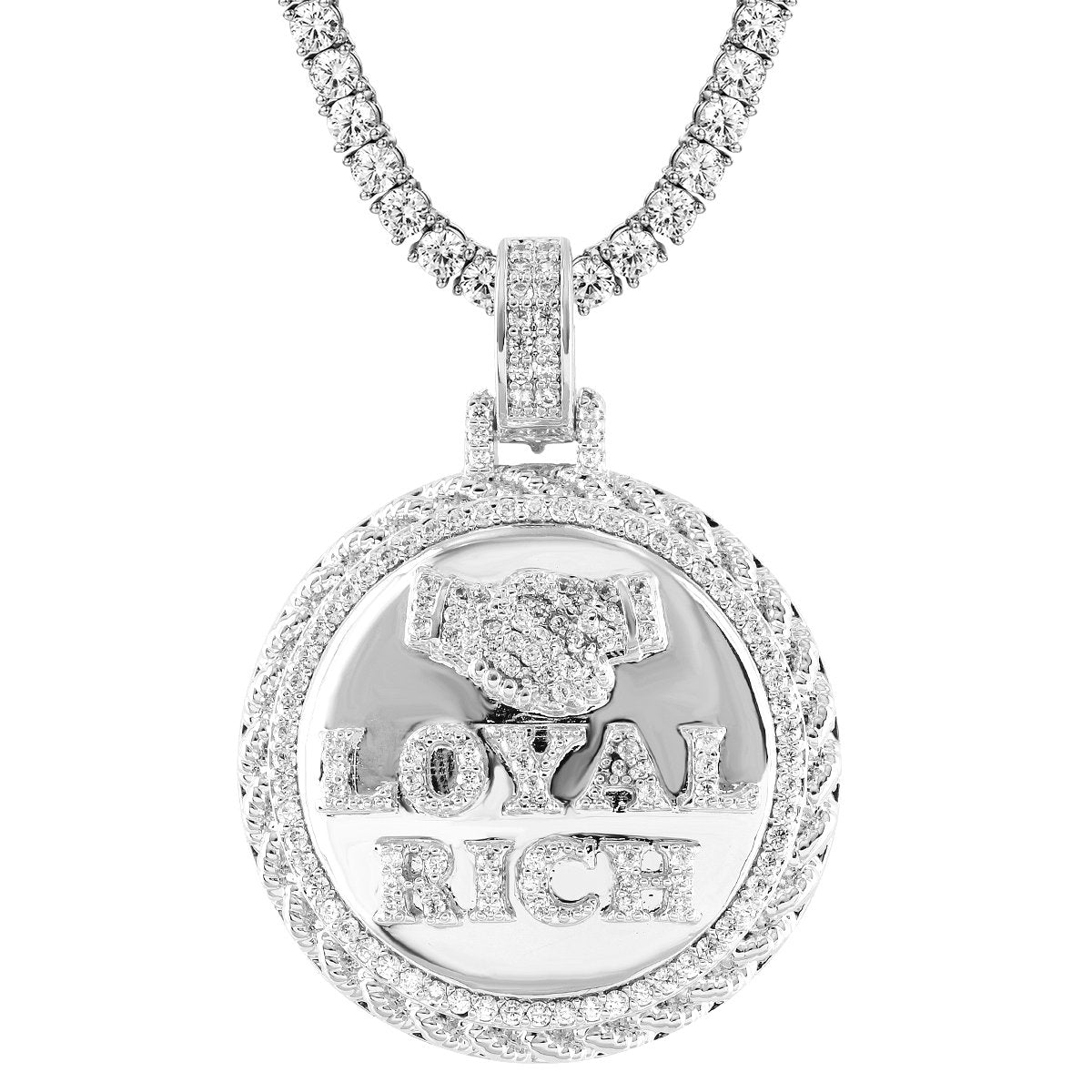 Royal Rich Gang Bling 3D Circle Rapper Pendant Chain - Hip Hop Jewelry for Men & Women - Perfect for Rappers, Music Lovers & Streetwear Fashion