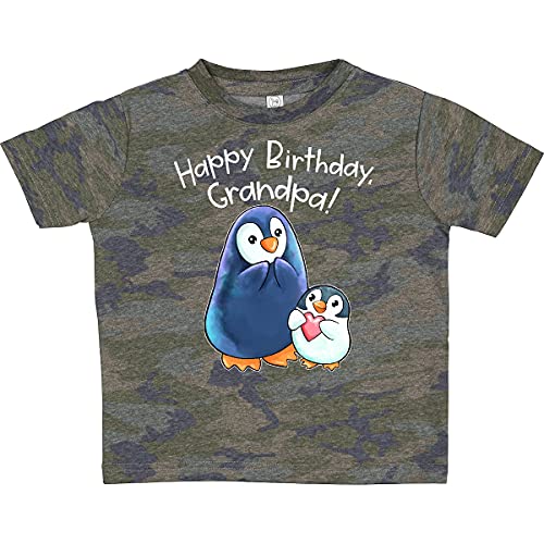 Happy Birthday Grandpa Cute Penguins Toddler T-Shirt | Soft Cotton Kids Birthday Gift | Perfect for Grandparents Day, Family Parties & Photo Shoots