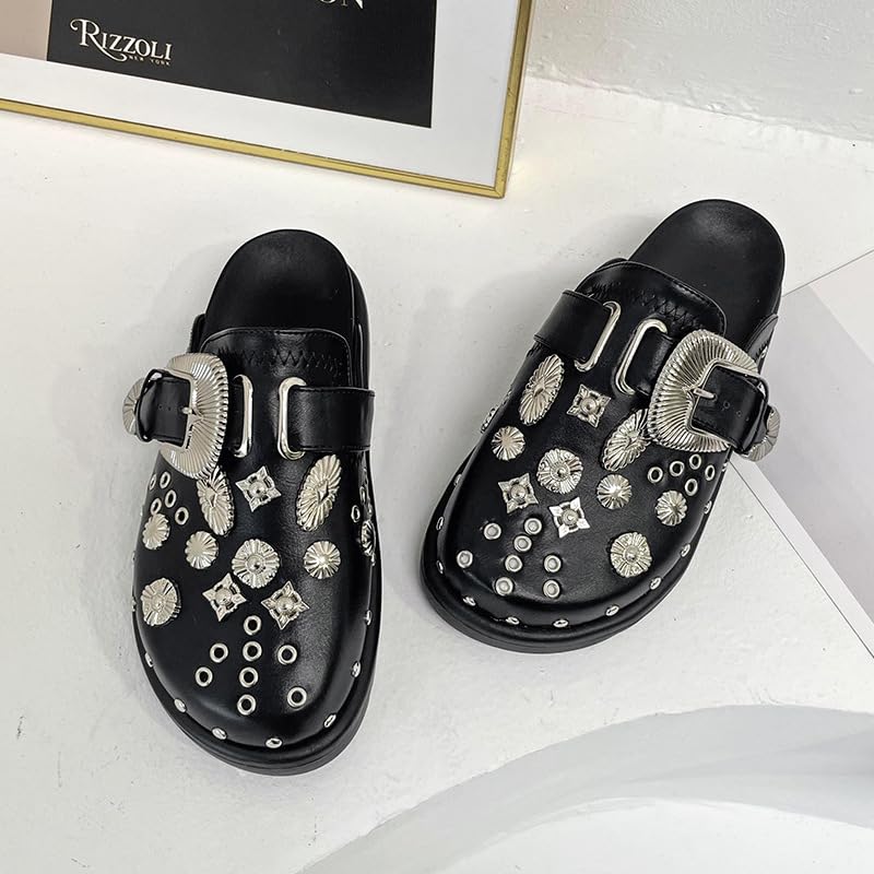 GGOOB Y2K Punk Platform Clogs for Women - Emo Shoes & Slippers with Thick Sole - Perfect for Gothic Fashion, Concerts, and Retro Outfits