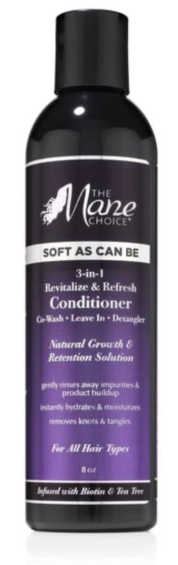 THE MANE CHOICE 3-in-1 Leave-In Conditioner & Detangler for Natural Hair - 8oz | Hydrating, Strengthening & Softening Treatment for Curly, Coily & Wavy Hair Types | Perfect for Daily Use & Protective Styling
