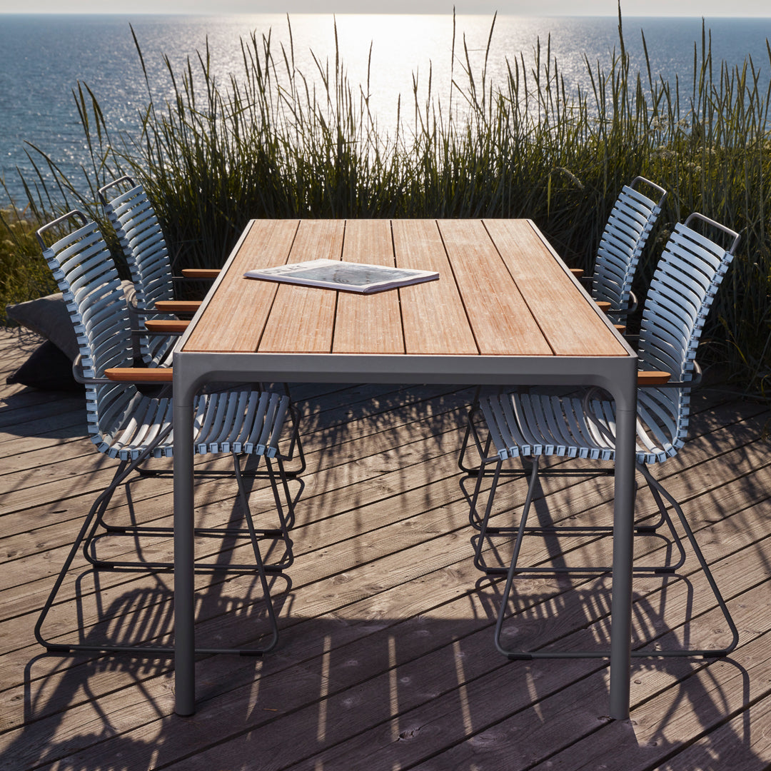 4-Piece Outdoor Dining Set - Rectangle Patio Table with 4 Chairs for Garden, Backyard, and Poolside Gatherings
