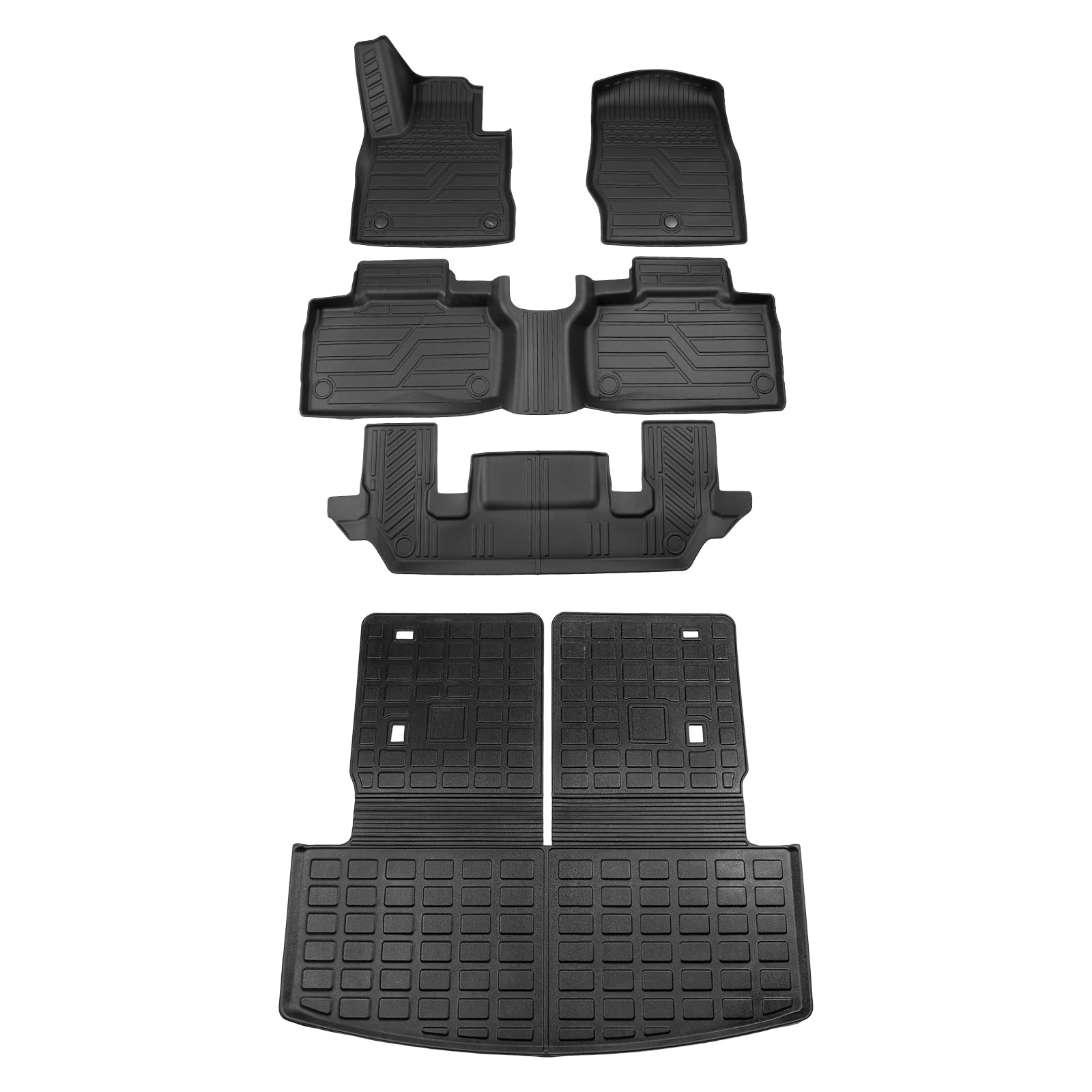 2020-2025 Ford Explorer 6-Seater All-Weather Cargo Liner & Trunk Mat Set - Heavy Duty Floor Mats with Backrest Protection | Perfect for Road Trips, Camping & Family Adventures