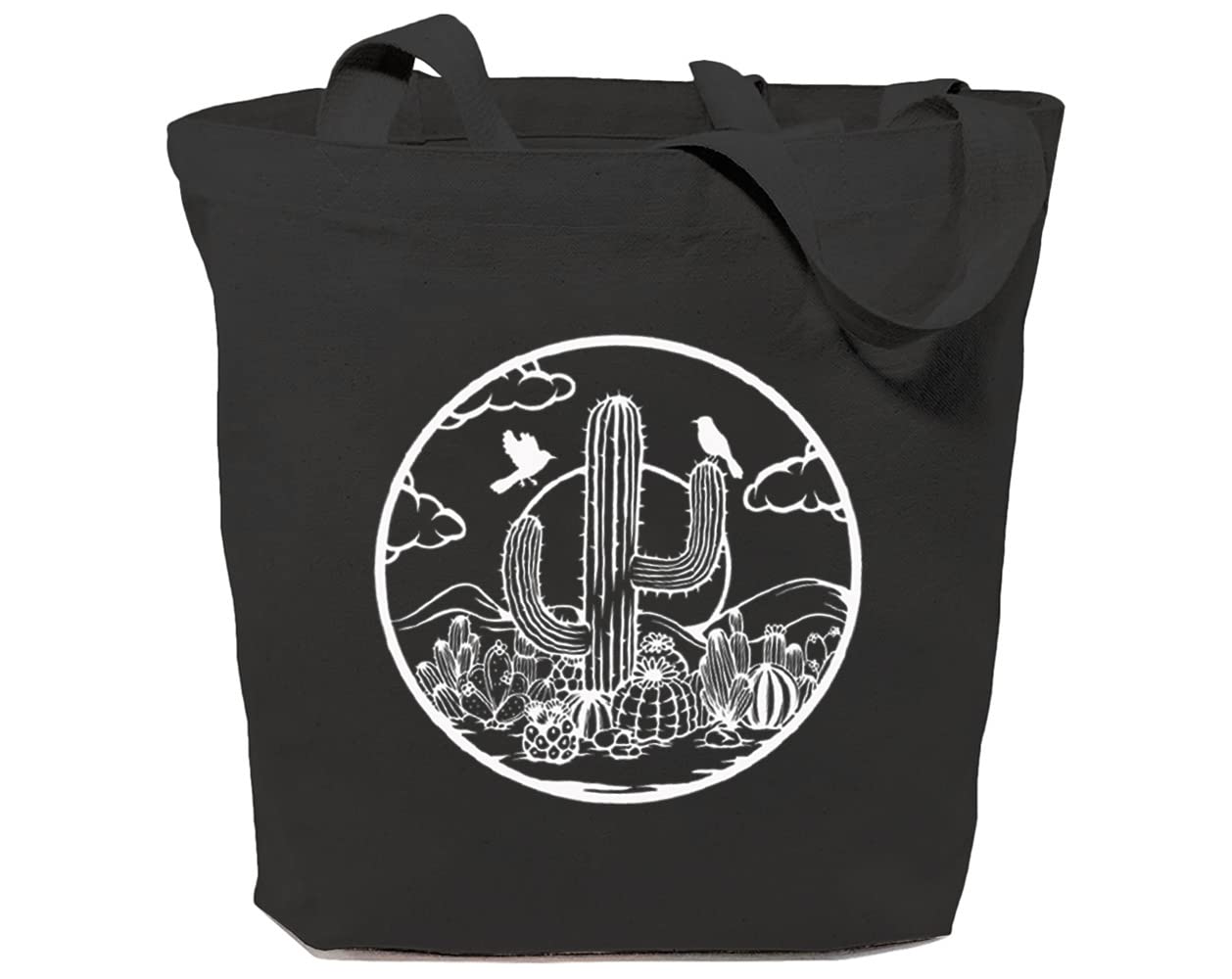 Aesthetic Cactus Tote Bag for Women - Nature Print Shopping & Travel Bag for Daily Use