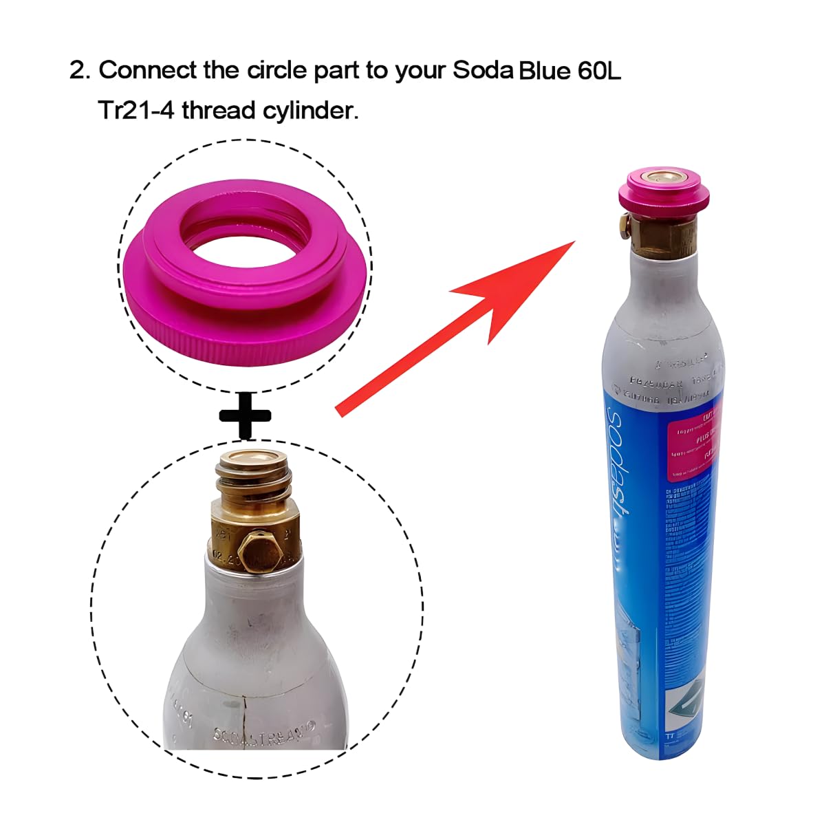 CO2 Adapter for Soda Machine - Quick Connect TR21-4 Male Thread Adapter for Original Blue CO2 Cylinders | Compatible with Terra, Art, DUO Soda Makers | Perfect for Home Carbonation & Sparkling Water Making