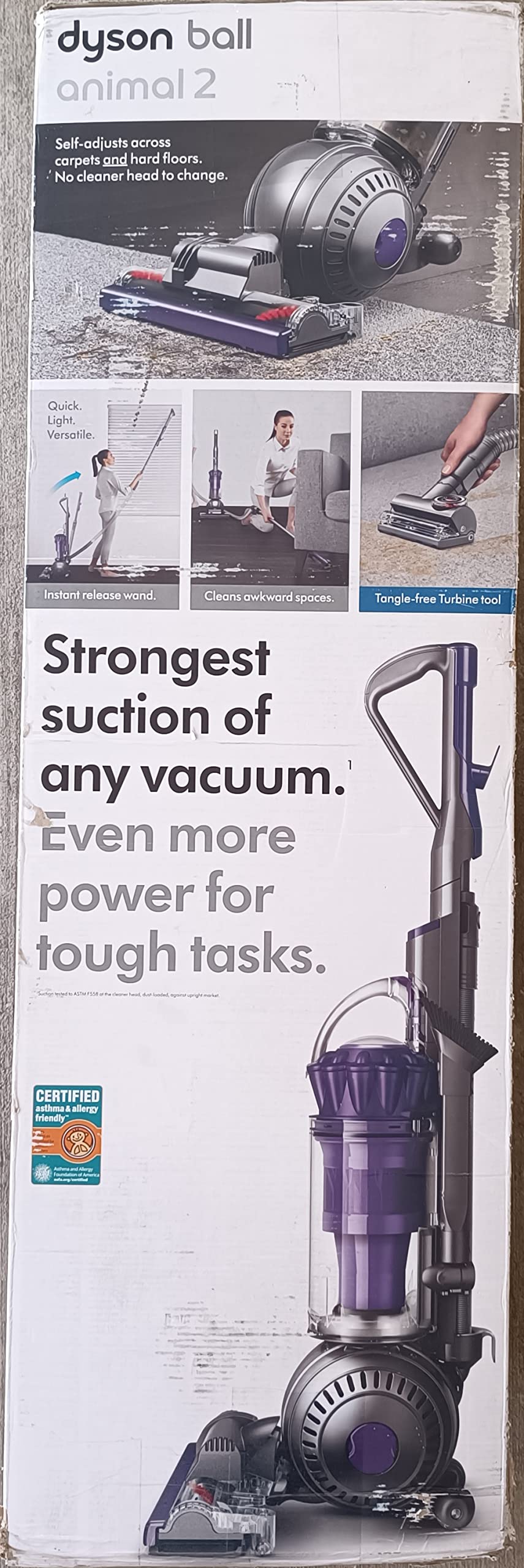 Dyson Ball Animal 2 Upright Vacuum Cleaner - Powerful Pet Hair & Allergen Removal - Iron/Purple - Ideal for Homes with Pets, Carpets & Hard Floors