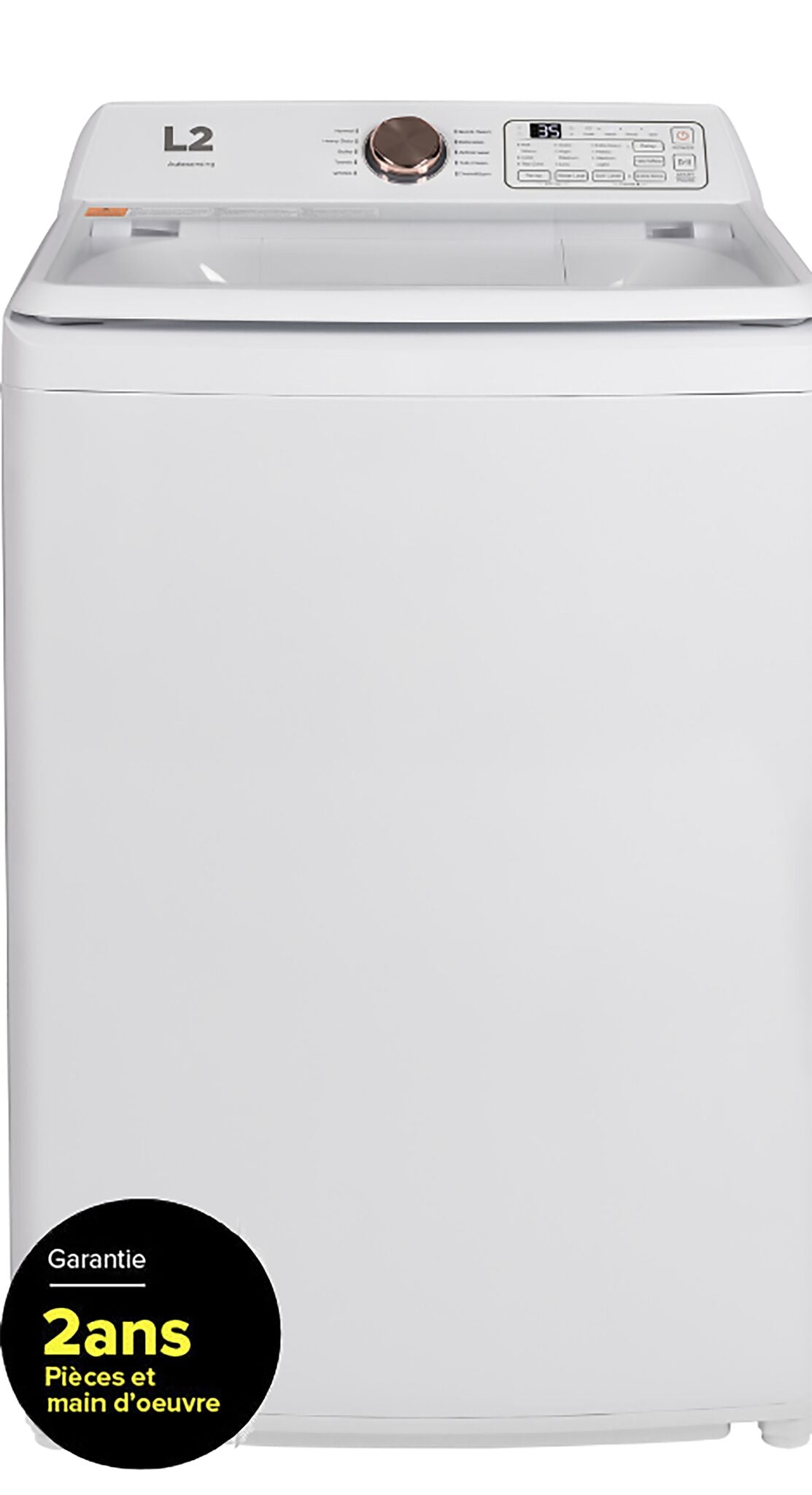 L2 White Top Load Electric Washing Machine (4.7 Cu.ft Capacity) - LT47A3AWW Model | Perfect for Apartments, Laundry Rooms & Small Spaces