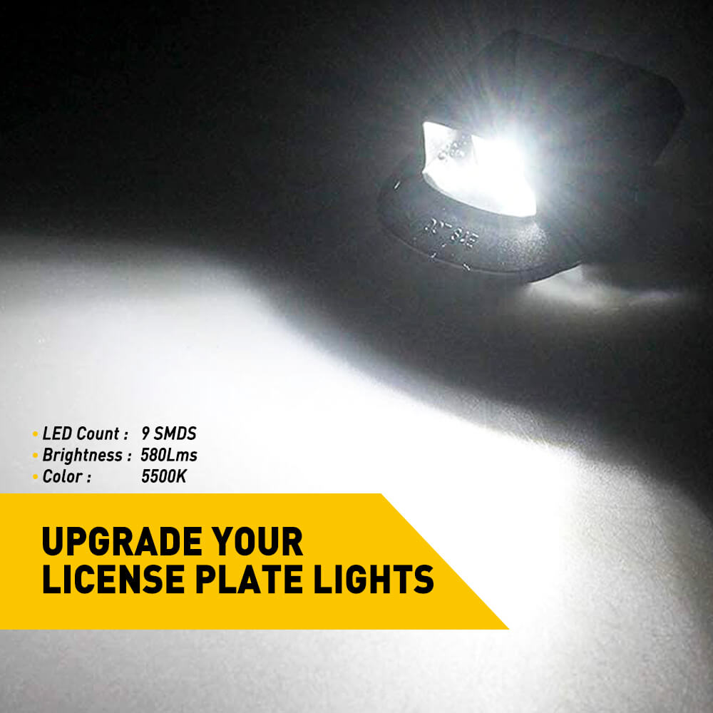 LED License Plate Lights Tag Light Lamp Assembly for 1997-2011 Dodge Ram Dakota & 2006-2009 Mitsubishi Raider - 6000K White Xenon Brightness - Perfect for Night Driving & Enhanced Vehicle Appearance
