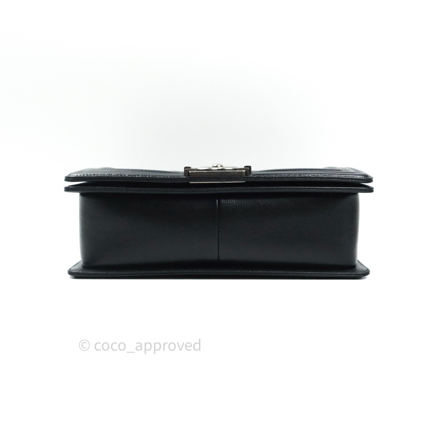 Chanel Boy Quilted Medium Handbag in Black Caviar Leather with Ruthenium Hardware - Perfect for Evening Events & Luxury Fashion Accessories