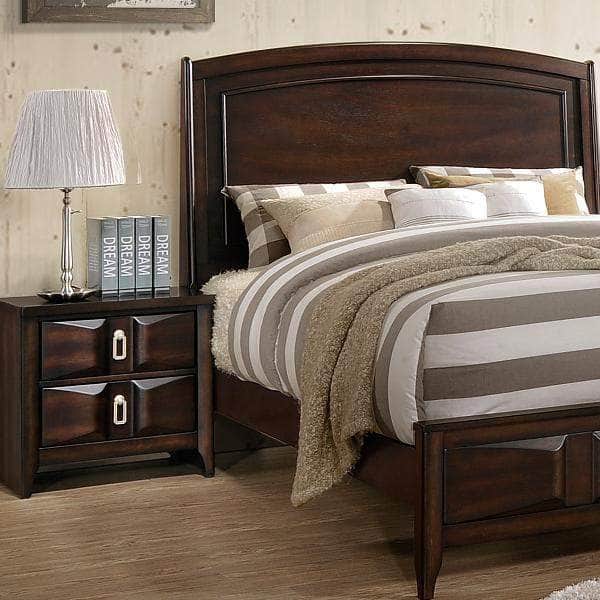 Roxy 2-Drawer Brown Nightstand - Compact Bedside Table with Storage for Bedroom, Living Room & Office