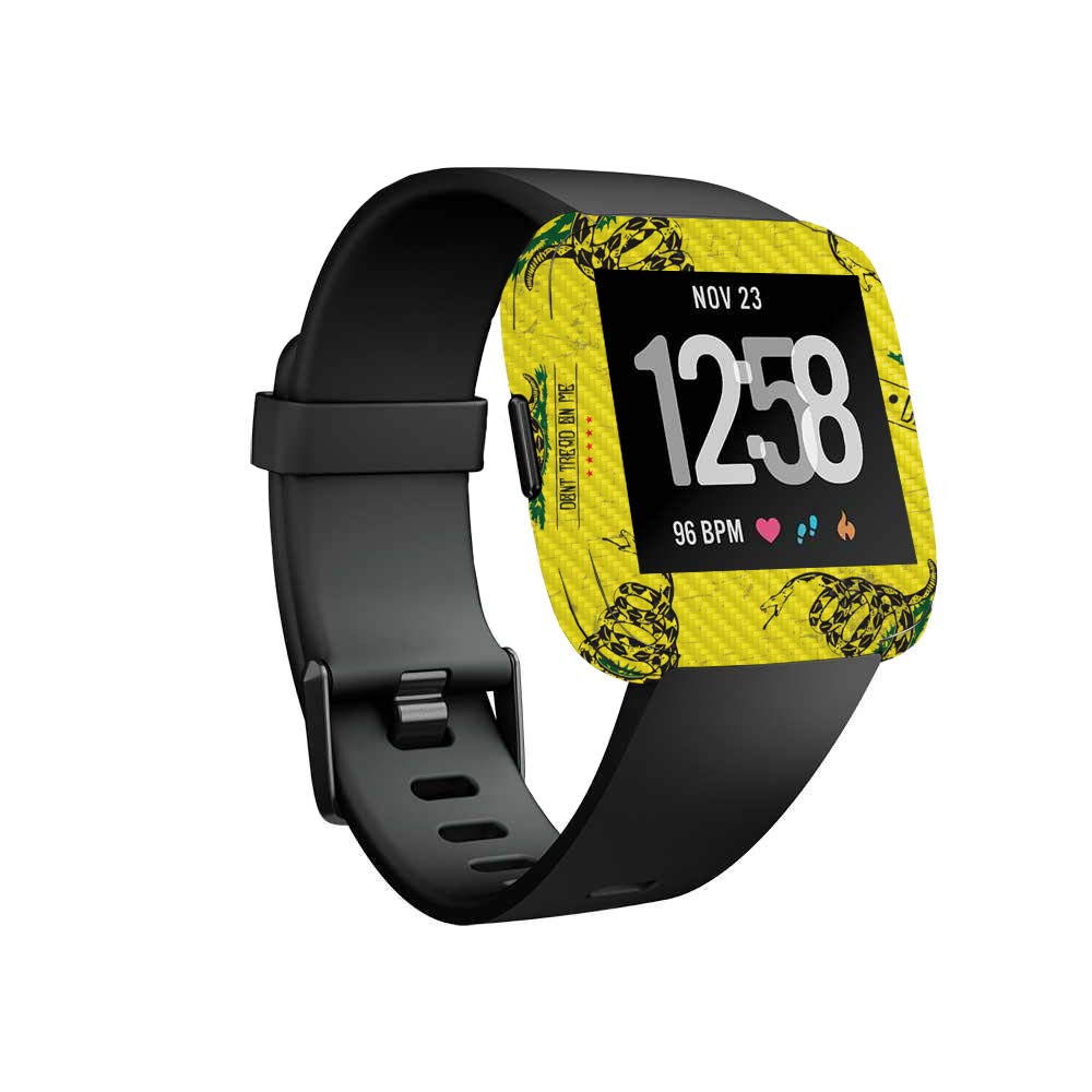 Fitbit Versa Carbon Fiber Skin Protector | Durable Textured Cover with Easy Application | Made in USA | Perfect for Gym, Work & Daily Wear