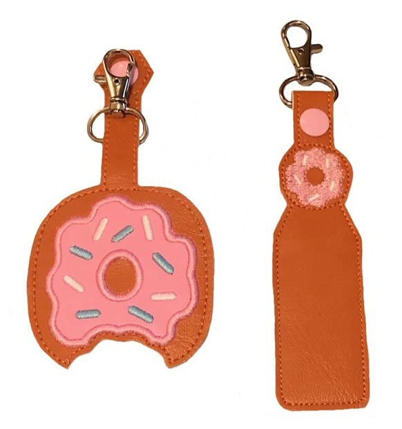 Donut-Shaped Hand Sanitizer Holder & Lip Balm Holder - Cute Keychain for Purse, Backpack, Gym Bag - Perfect for Travel, School, Office, and Daily Use