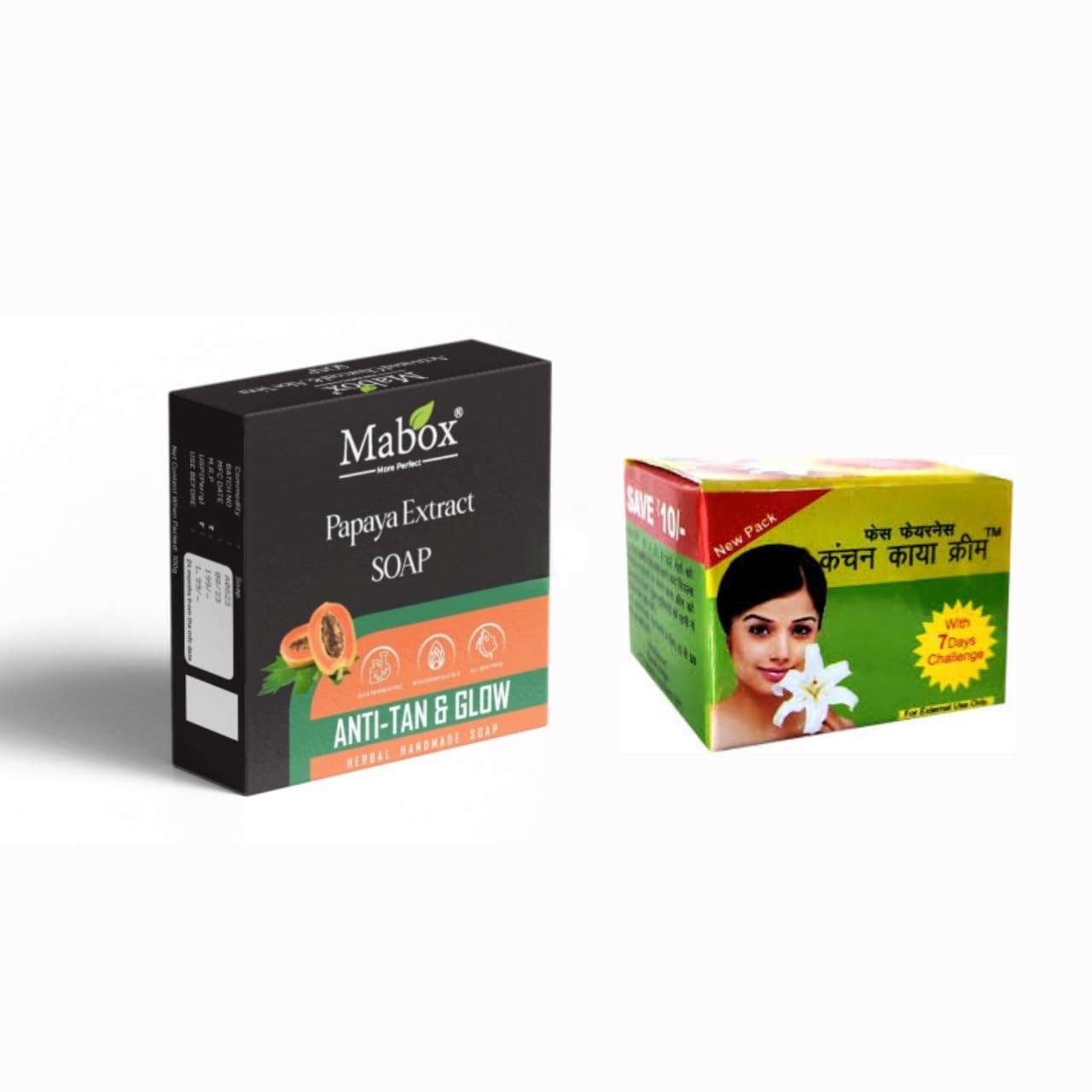 Natural Papaya Extract Handmade Soap with Kanchan Kaya Cream - Green | Exfoliating & Brightening Face & Body Cleanser for Glowing Skin | Perfect for Acne-Prone & Sensitive Skin Care Routine