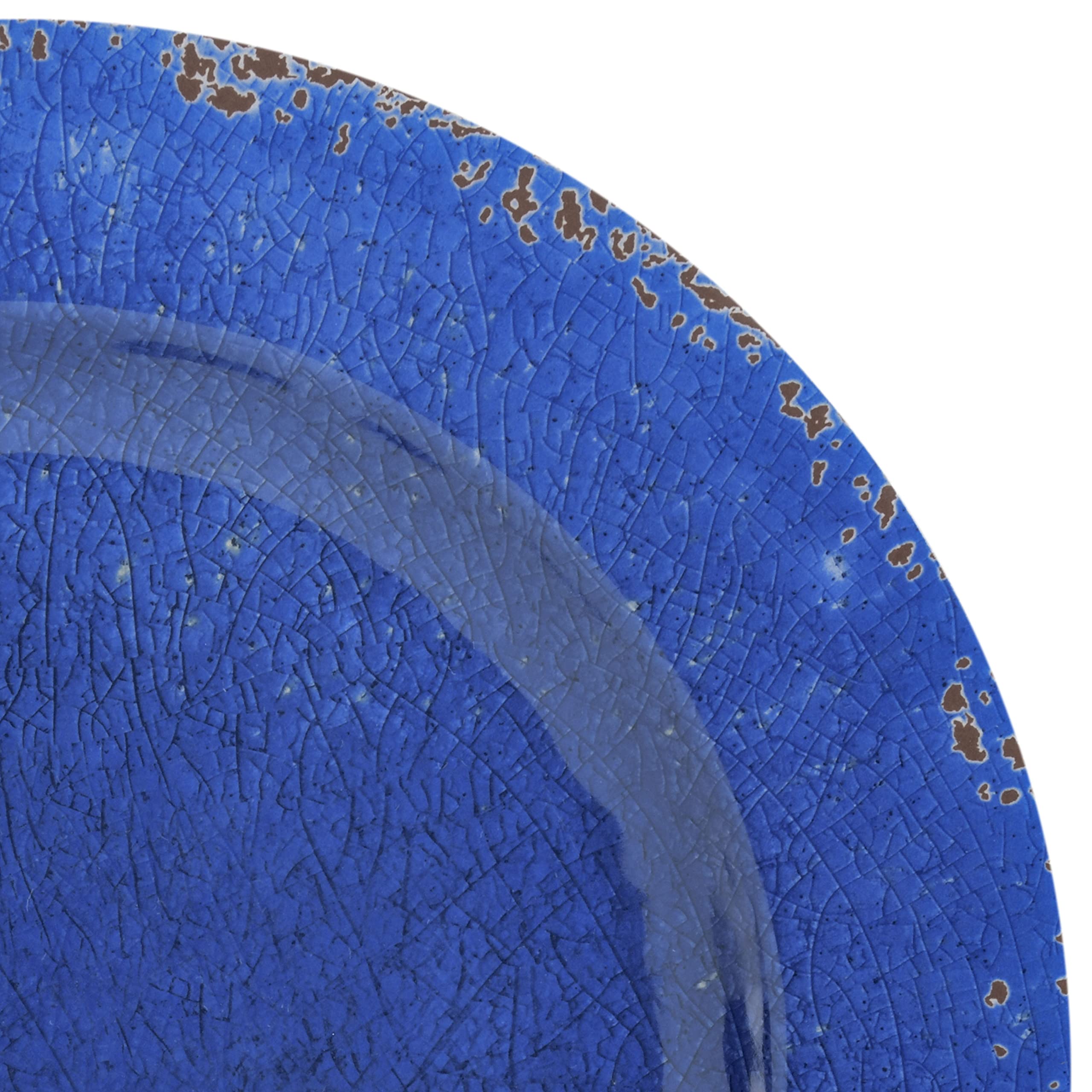 Gibson Home Mauna Melamine Dinnerware Set for 4 - 12-Piece Shatterproof Plates & Bowls in Cobalt Rustic - Perfect for Outdoor Dining, Picnics, and Camping