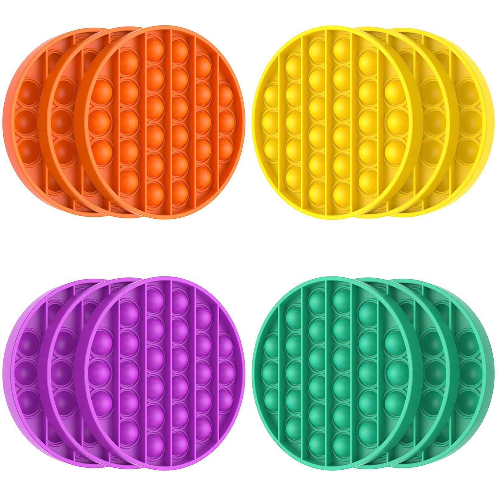 SoulLife 12 Pack Fidget Toys Set - Stress Relief Sensory Toys for Kids & Adults | Push Pop Bubble Fidgets for Anxiety Relief, Party Favors, Classroom Prizes & Easter Gifts (Great for ADHD, Autism & Office Stress Relief)