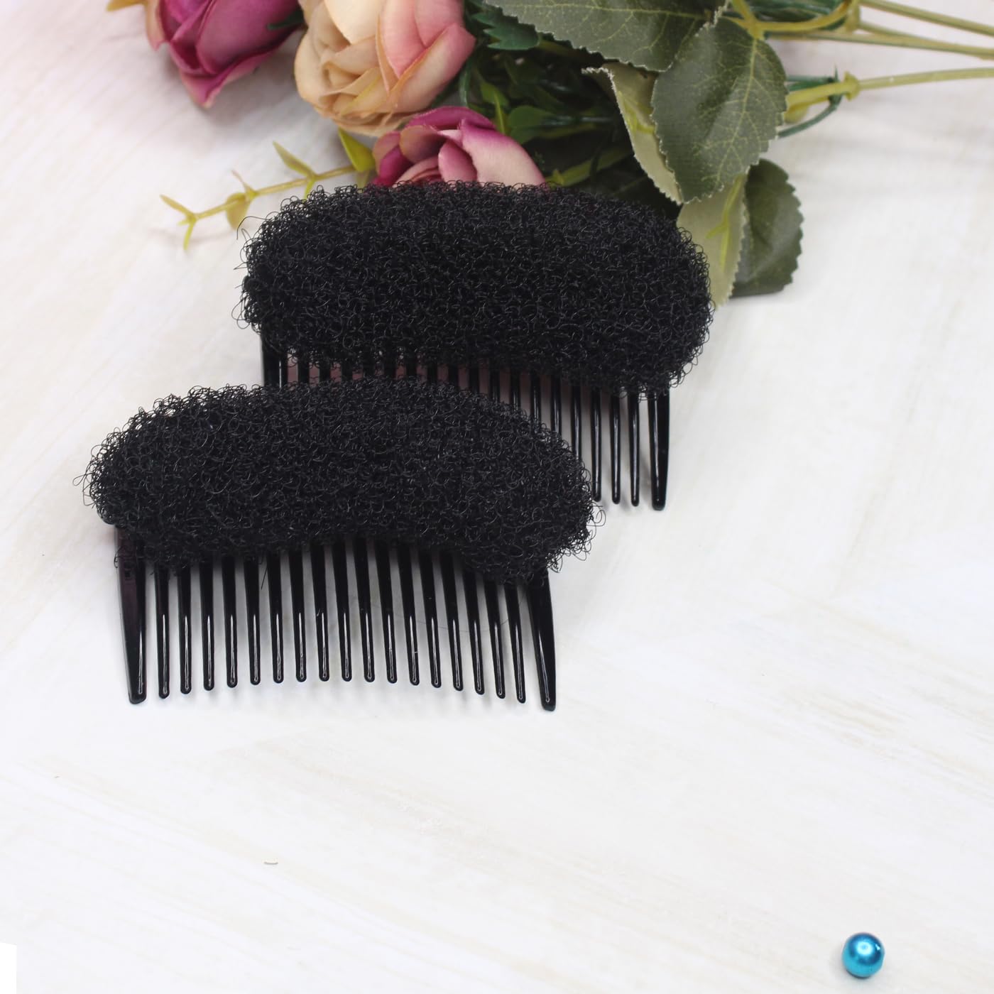 2-Piece Puff Donut Hair Bump Insert with Comb - Volumizing Hair Styling Accessories for Women & Girls | Perfect for Updos, Ponytails & Special Occasions