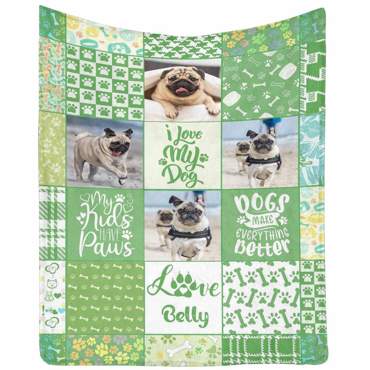 Custom Dog Memorial Blanket - Personalized Pet Loss Sympathy Blanket for Grieving Owners (50x60 Inch) | Comfort Gift for Dog Lovers, Remembrance Throw for Home & Memorial Use