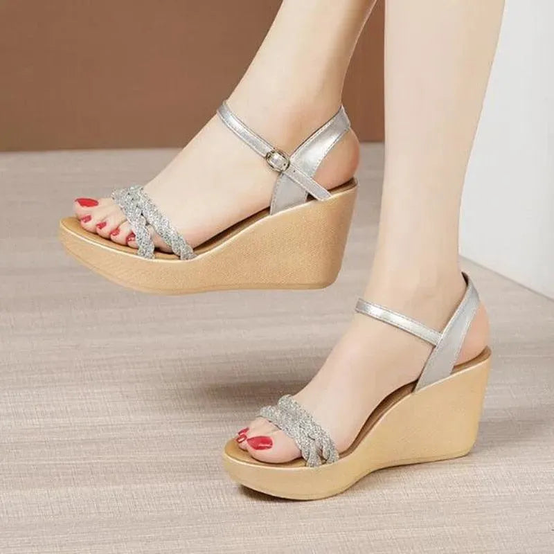 Stylish Women's 2-Strap Wedge Sandals - Comfortable Summer Casual Shoes for Beach, Vacation & Daily Wear