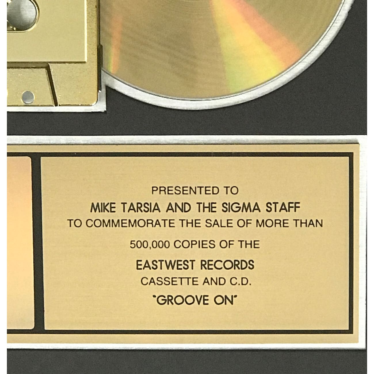 Gerald Levert Groove On RIAA Gold Album Award - Certified Music Collectible for Fans & Memorabilia Enthusiasts - Perfect for Display in Home, Office, or Music Studio